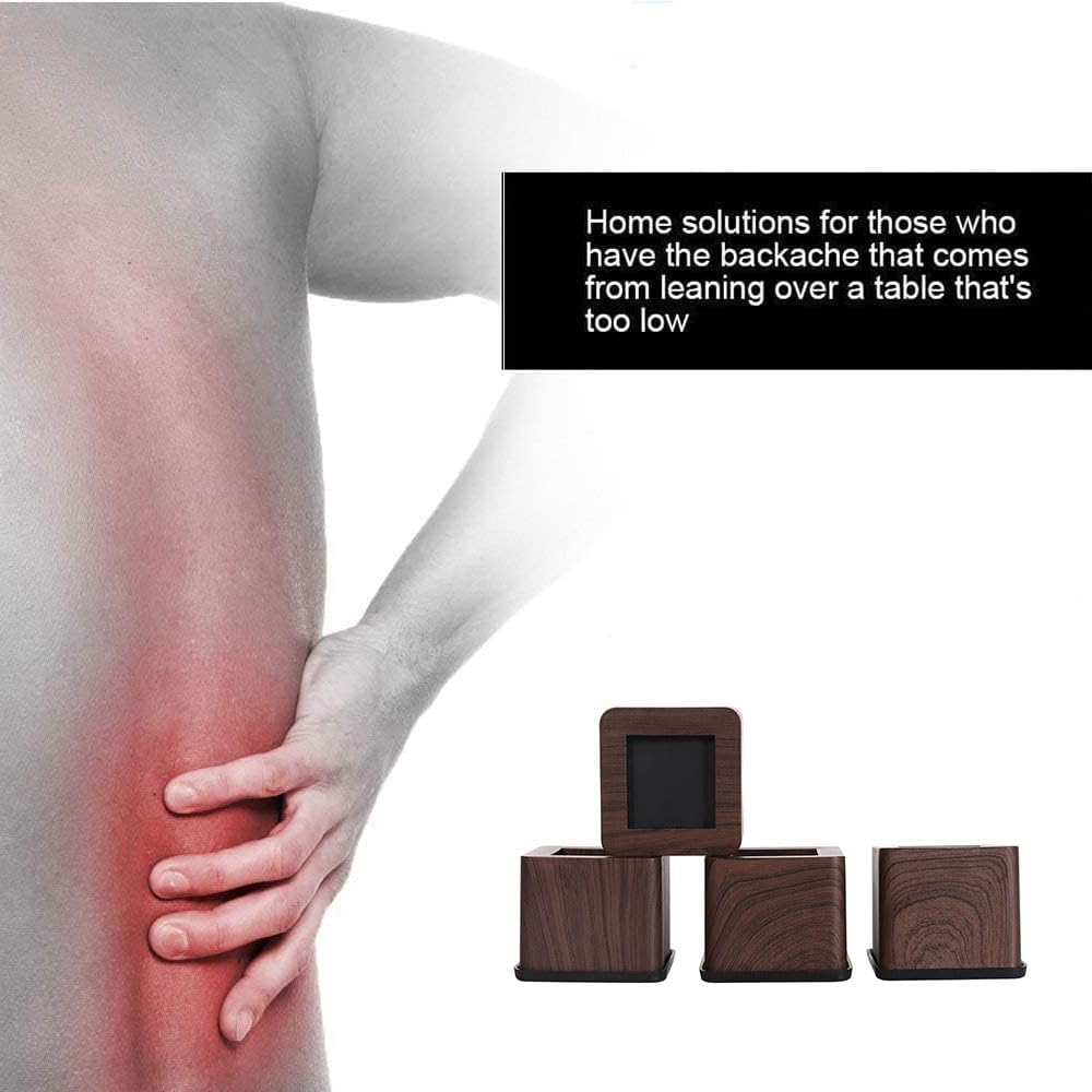 Exceptional 3-Inch Stackable Bed Risers Heavy Duty with Real-Woodprint Elevate Your Comfort