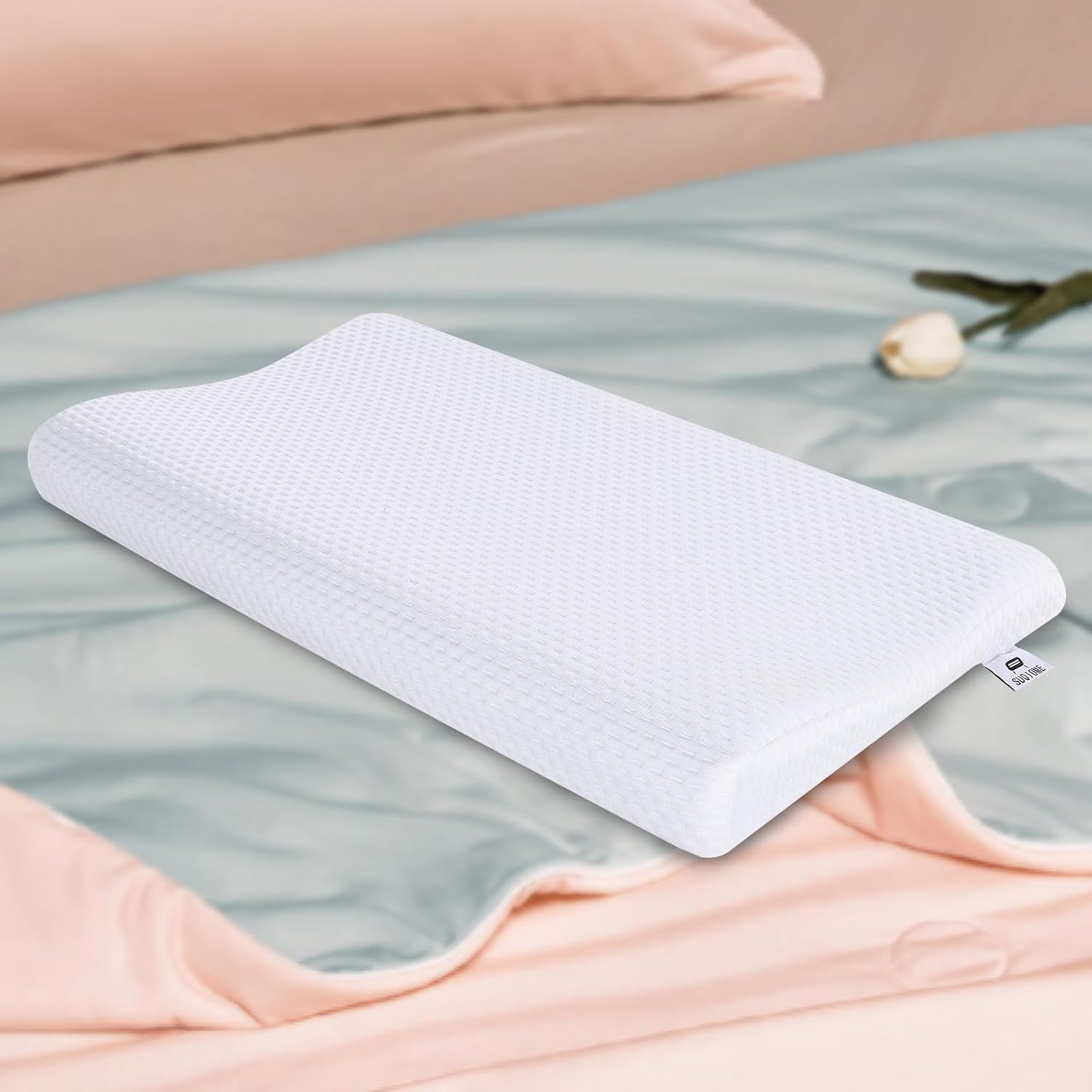 SUQ I OME Ultra Thin Memory Foam Pillow for Neck Pain Relief