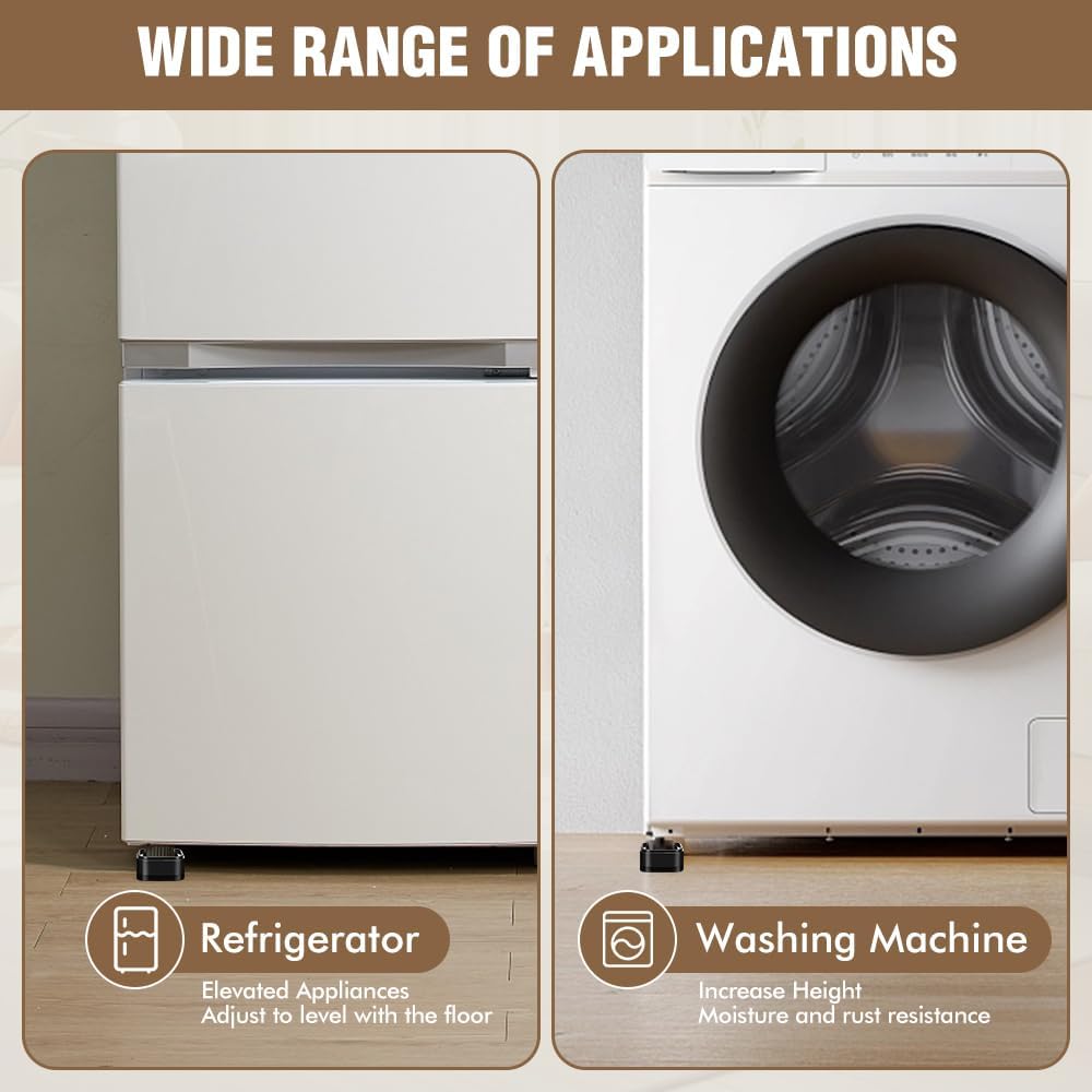 Adjustable Bed Lifts Durable Furniture Risers 4-Pack with Anti-Slip Design for Bed Sofa Table and More