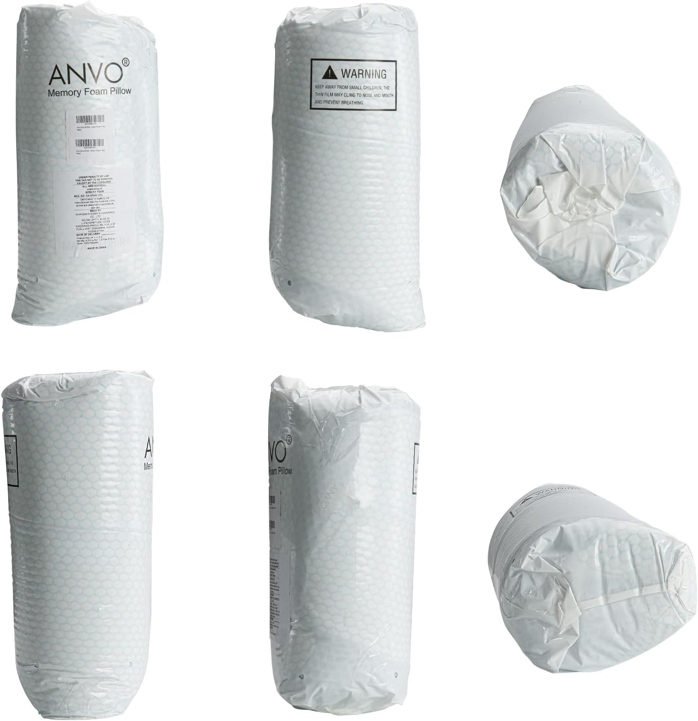 Anvo Cervical Neck Pillow for Pain Relief - Memory Foam Contour Support