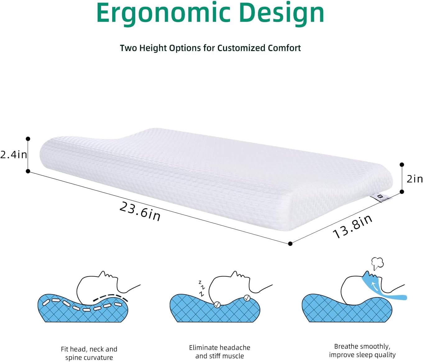 SUQ I OME Ultra Thin Memory Foam Pillow for Neck Pain Relief