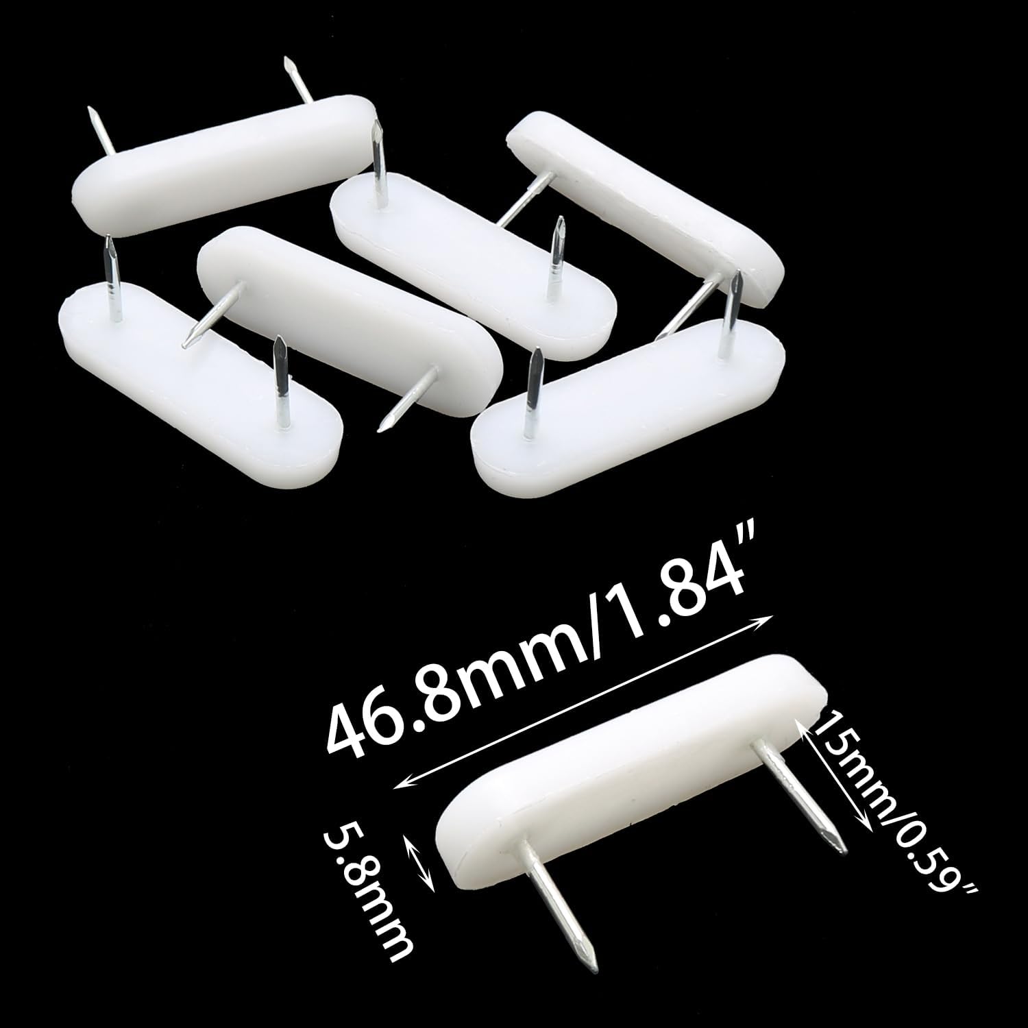 30PCS White Thickened Plastic Chair Foot Pegs for Furniture Beds and Skirts Durable Fixing Pins for Chairs or Tables