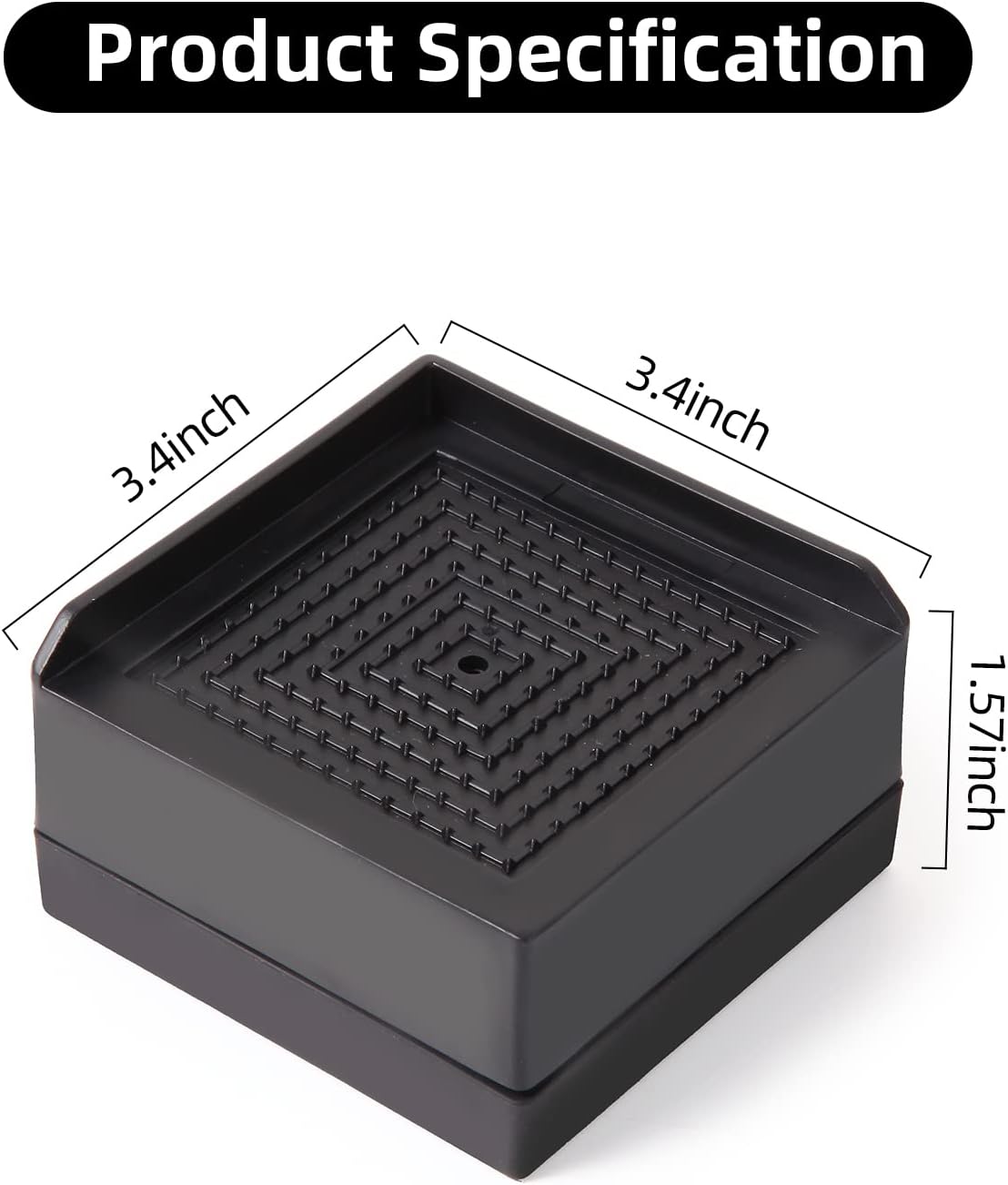 Diveken 15 Heavy-Duty Furniture Risers for Beds Desks Sofa Table and more Black Set of 4