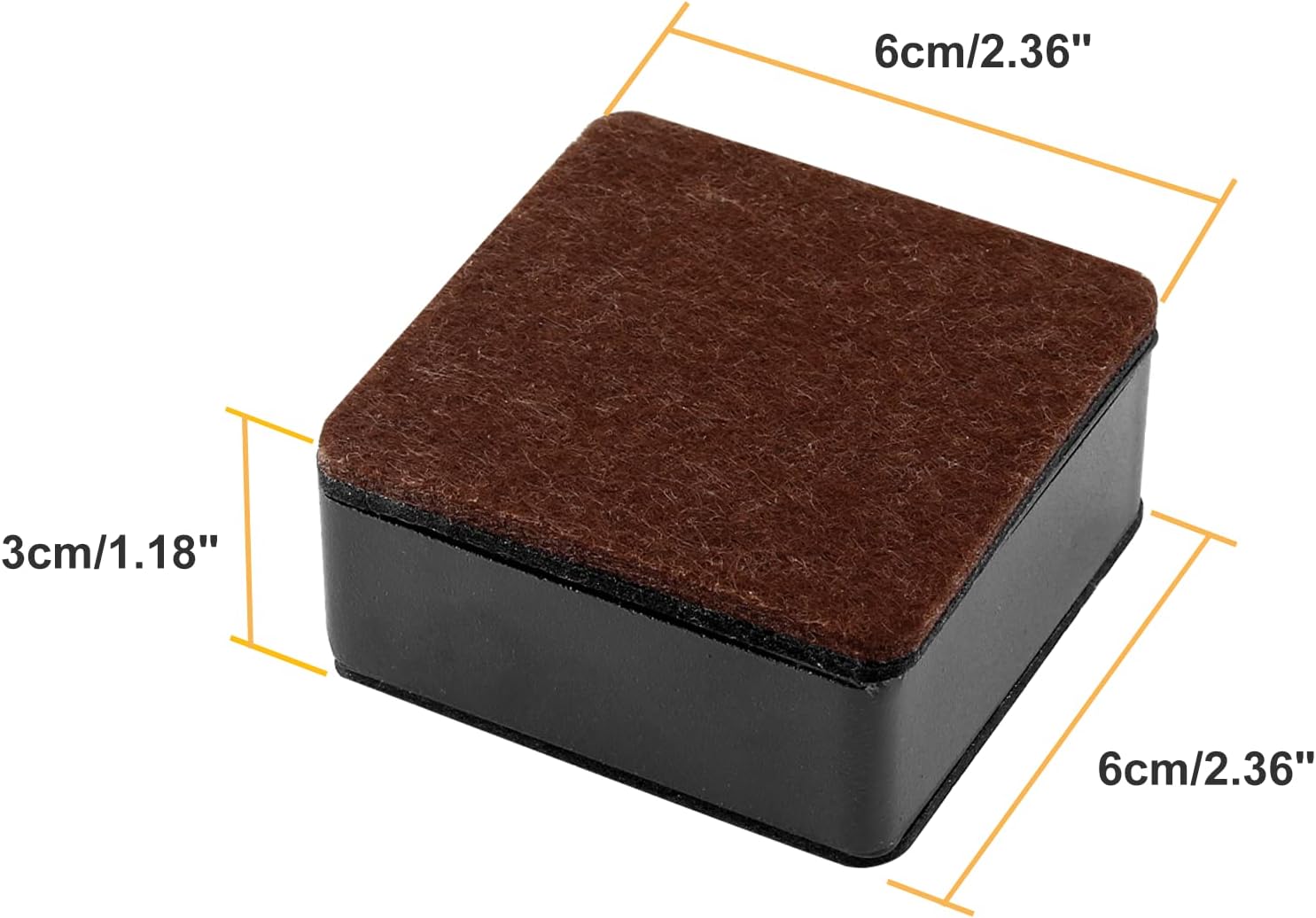 Coufce 12 Inch Height 4-Pack Square Bed Risers Solid Steel Legs for Sofa couch table chair Desk