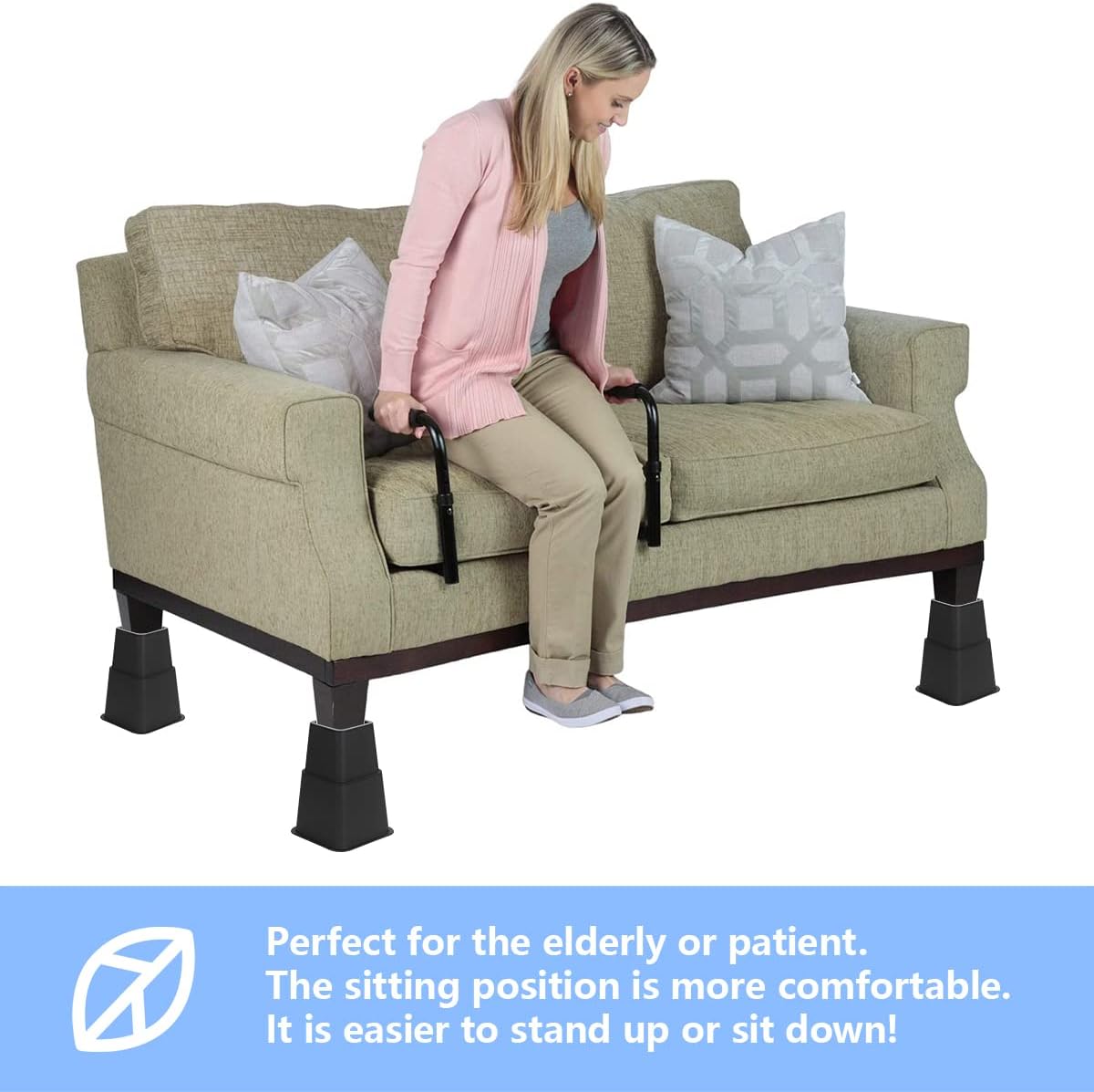 Butizone Bed Risers with USB and Power Outlet Adjustable 3 5 8 Inch 4 Piece Set Black