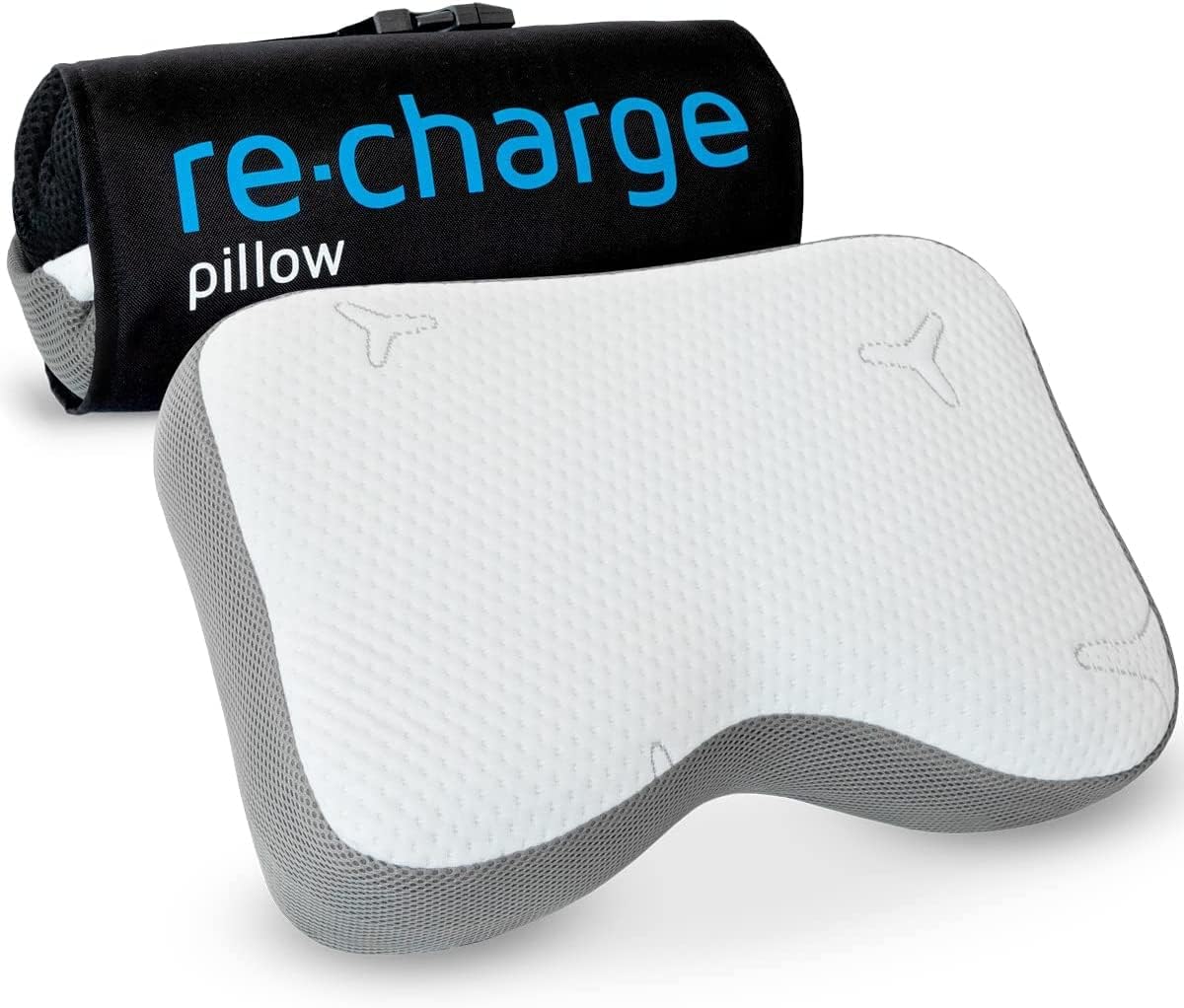 Memory Foam Travel Pillow with Activated Charcoal for Ergonomic Support and Stress Reduction by Third of Life