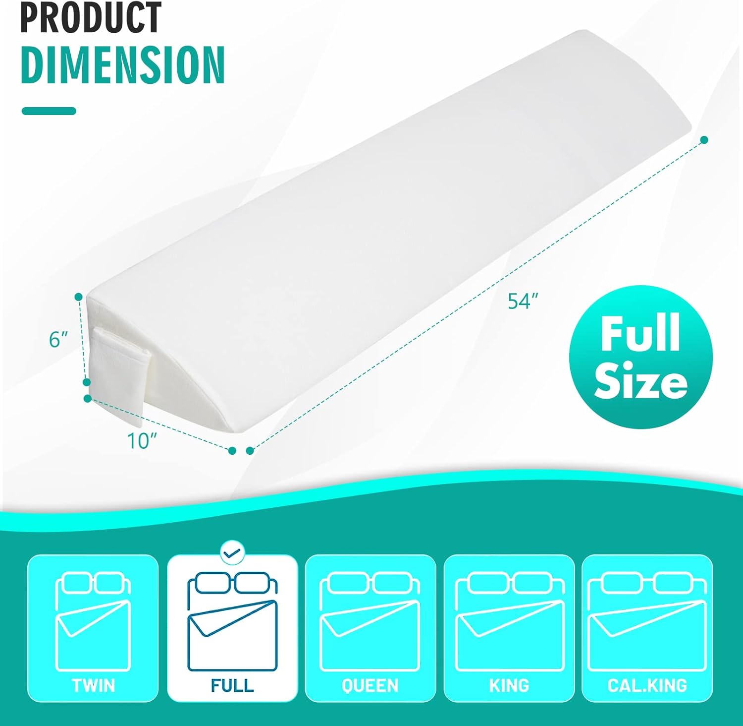 Go flame Expandable Bed Gap Filler Full Size Headboard Pillow for reading sleeping 7 Max Gap