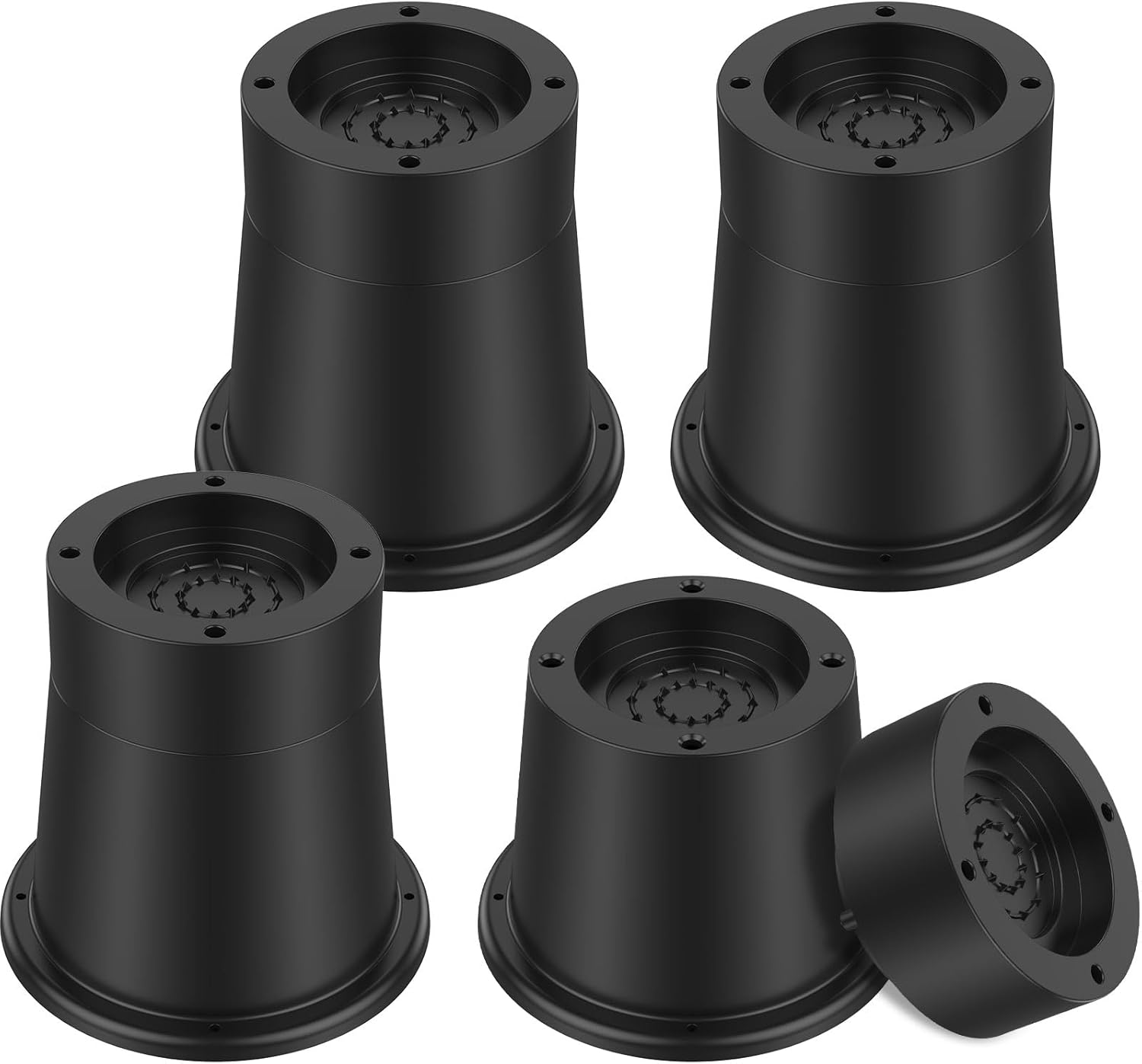 Adjustable Bed Risers for Beds Non-Slip Vibration Reduction 4-Pack Bed Riser Set