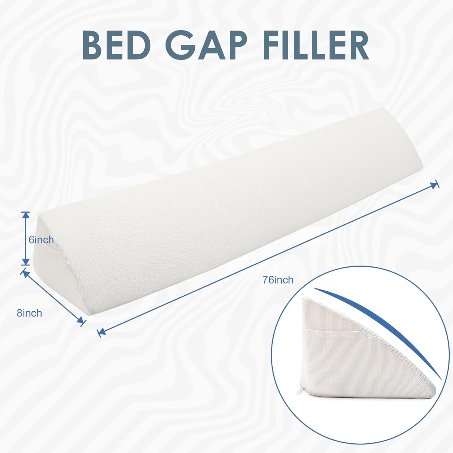 AIKKYS Bed Wedge Pillow King Size Gap-Filler for Mattress and Headboard