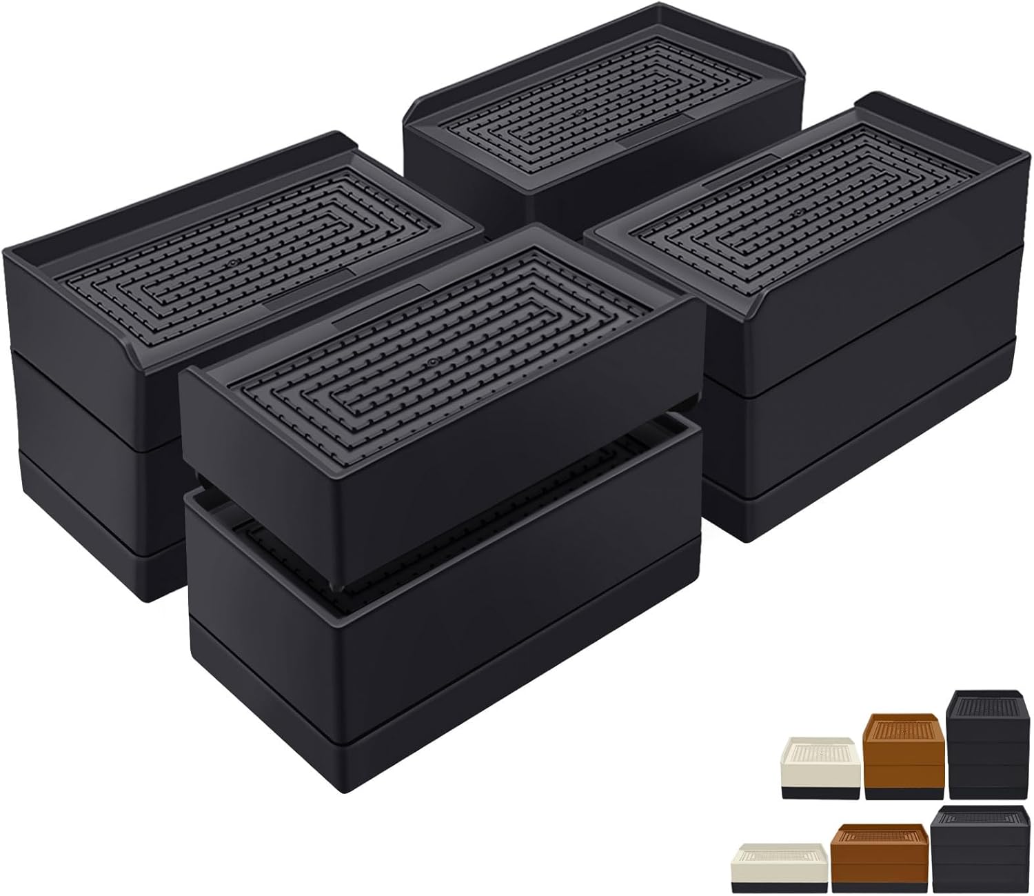 Sturdy Heavy Duty Bed Risers for Beds Sofas and Tables 4-Pack with Non-Slip Design