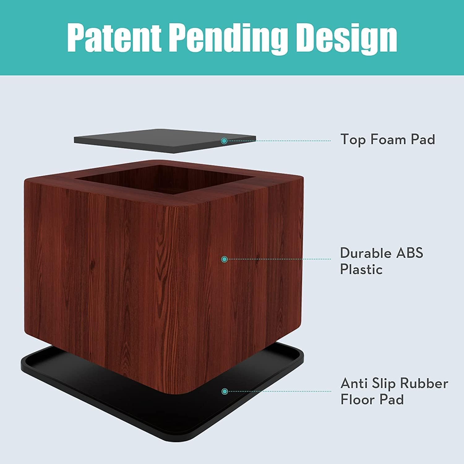 Set of 4 3-Inch Bed Risers Heavy Duty Stylish for Heavy Furniture