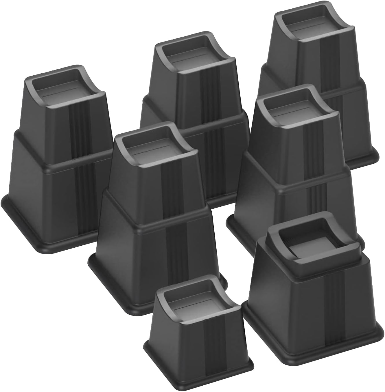 ZTON Adjustable Bed Risers - Up to 8 Height - Durable versatile for Sleep Sofa and Storage