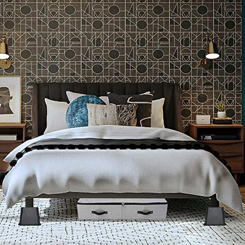 4-Piece Bed Riser Set - Heavy Duty Bed risers for Sofa Desk and Storage Space