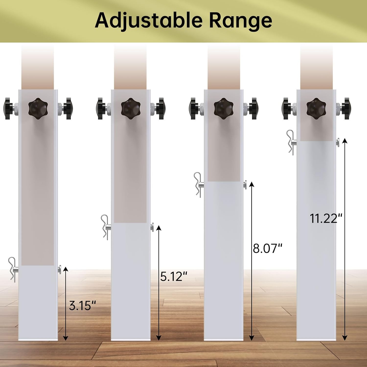 4-Piece Metal Dorm Bed Risers 23 Diameter Riser for College Dorm