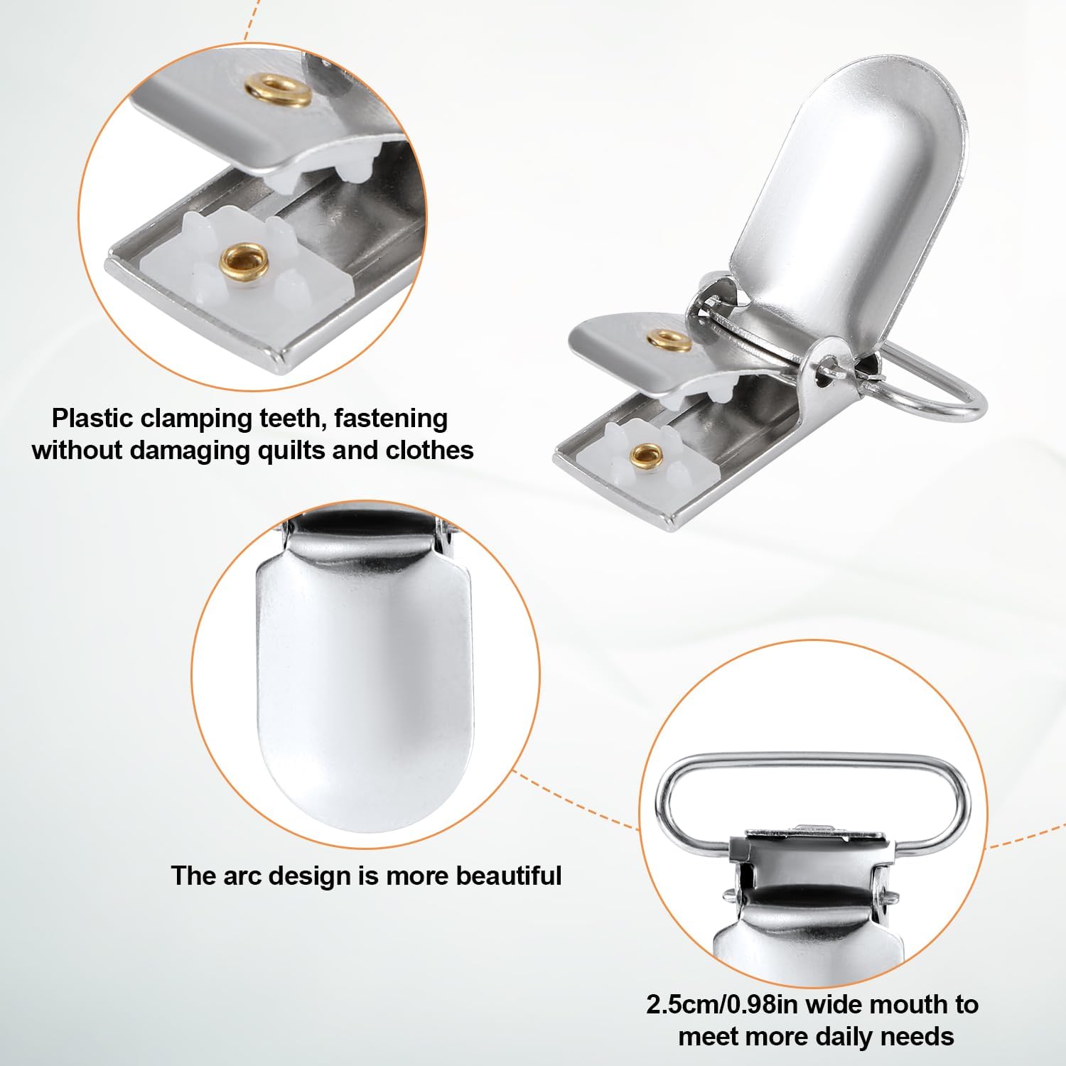 Silver Duvet Clips - 25 Piece Set for Comforters - Durable Metal Fasteners for Bedding Accessories