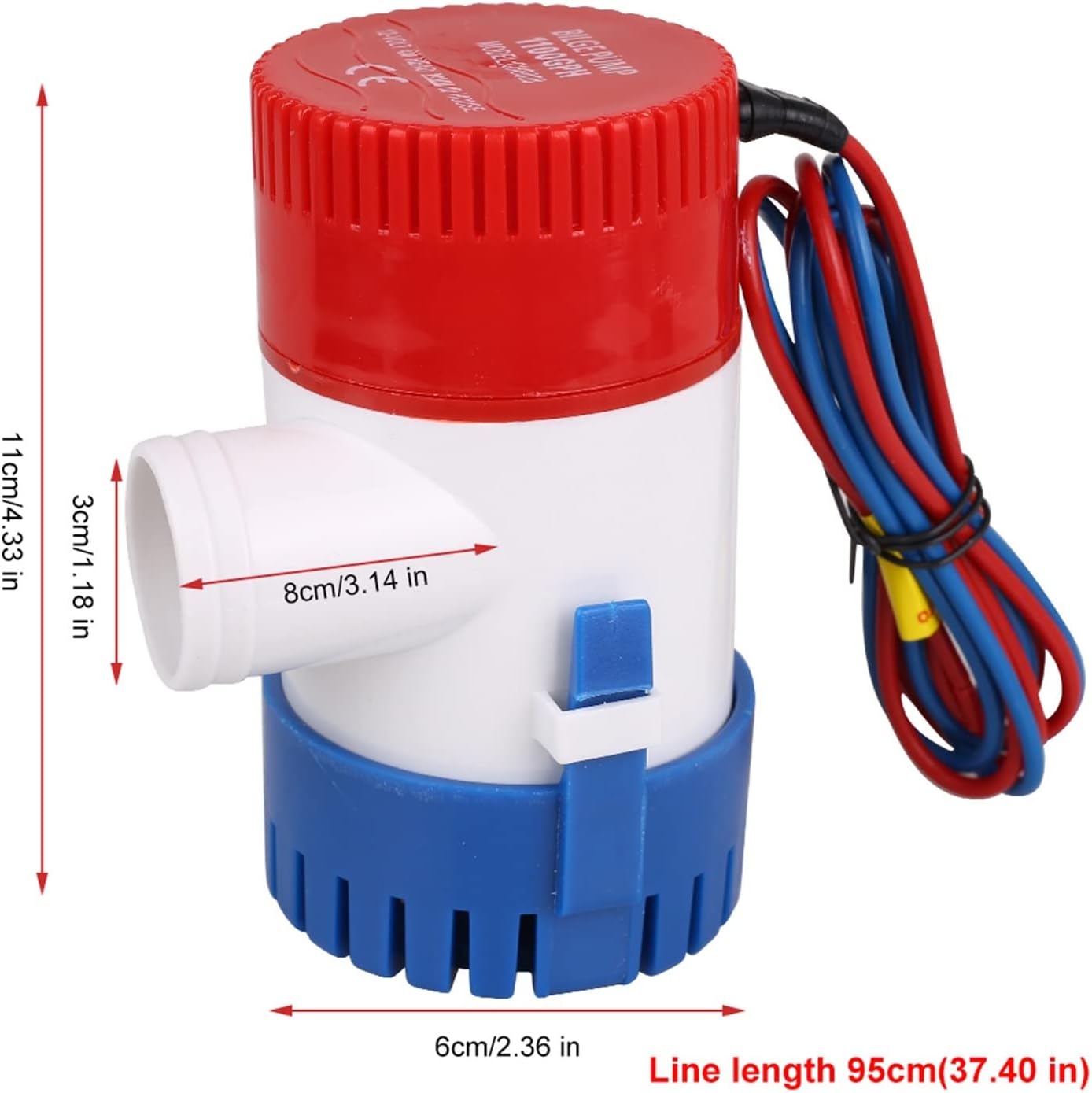 Mini Power Small Pump Automatic Boat Bilge Pump 1100GPH Submersible Bilge Sump with Float Switch