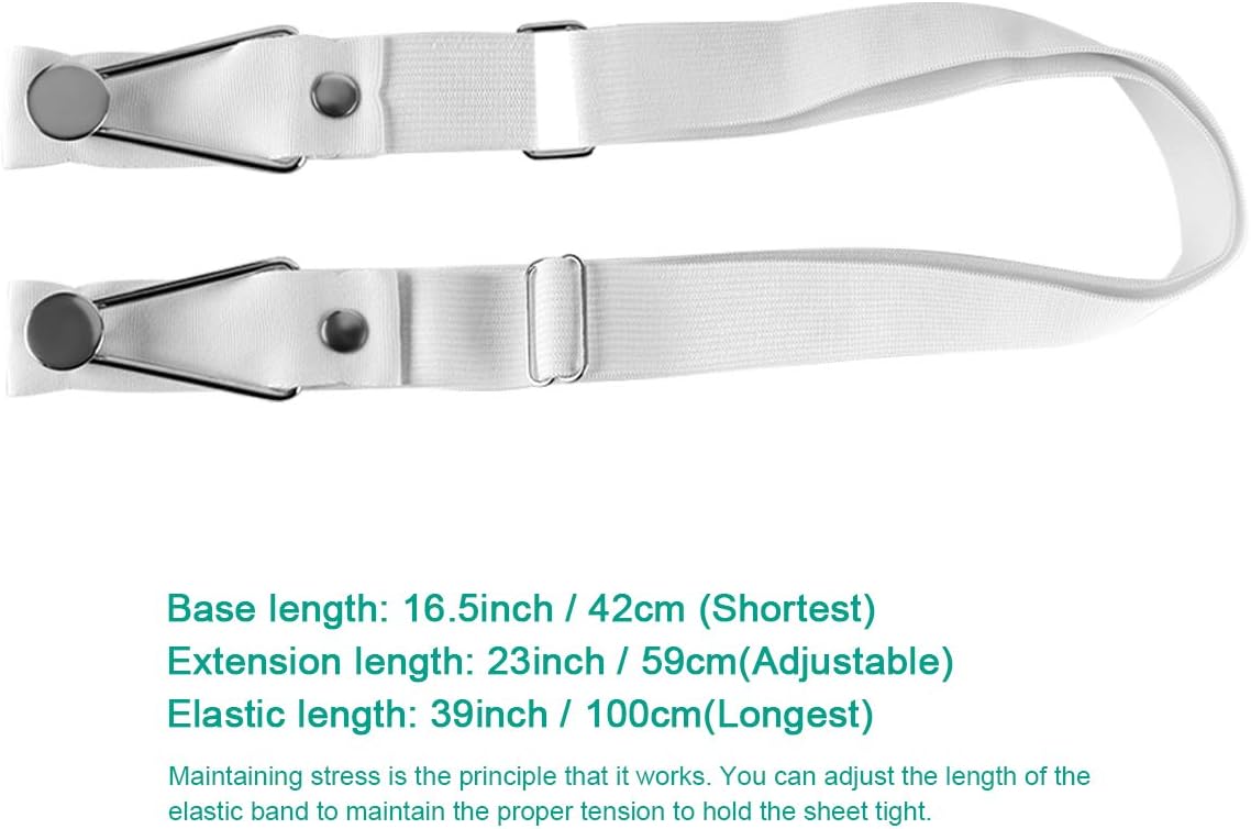 Adjustable Bed Sheet Holder Straps Secure Snap Closure for Fitted Sheets More Set of 4