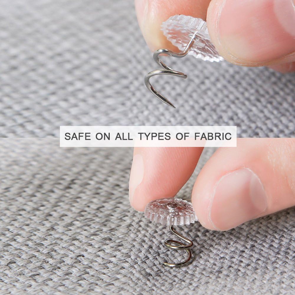 Powerful 50 Pcs Clear Heads Bed Skirt Twist Pins 50Pcs Bed Skirt Sofa Cushion Slip Cover Fixes Firmly Without Damage