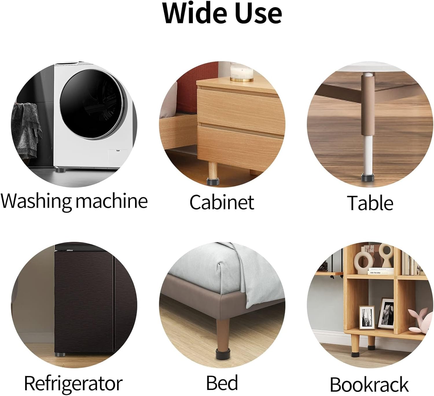 Ezprotekt 1-inch Stackable Bed Risers Anti-Slip for Sofa Table and Chair