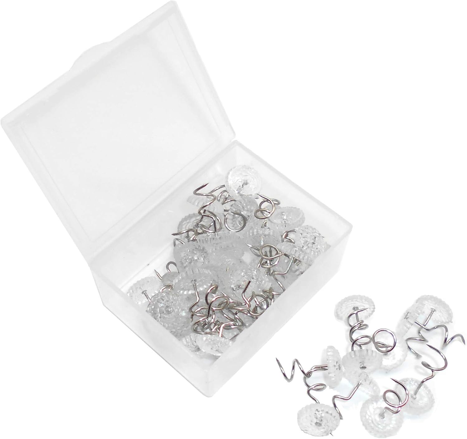 Powerful 50 Pcs Clear Heads Bed Skirt Twist Pins 50Pcs Bed Skirt Sofa Cushion Slip Cover Fixes Firmly Without Damage