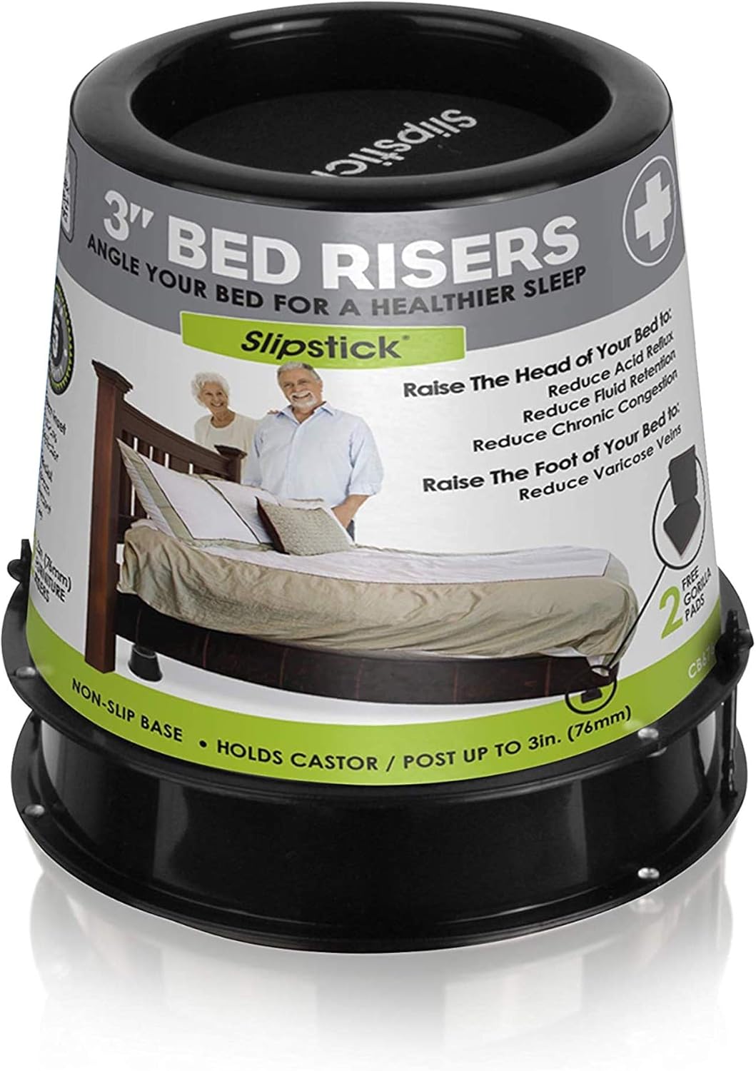 Elevate Your Sleep with the Slipstick Bed Risers 3-Inch Incline for Acid Reflux Breathing Relief