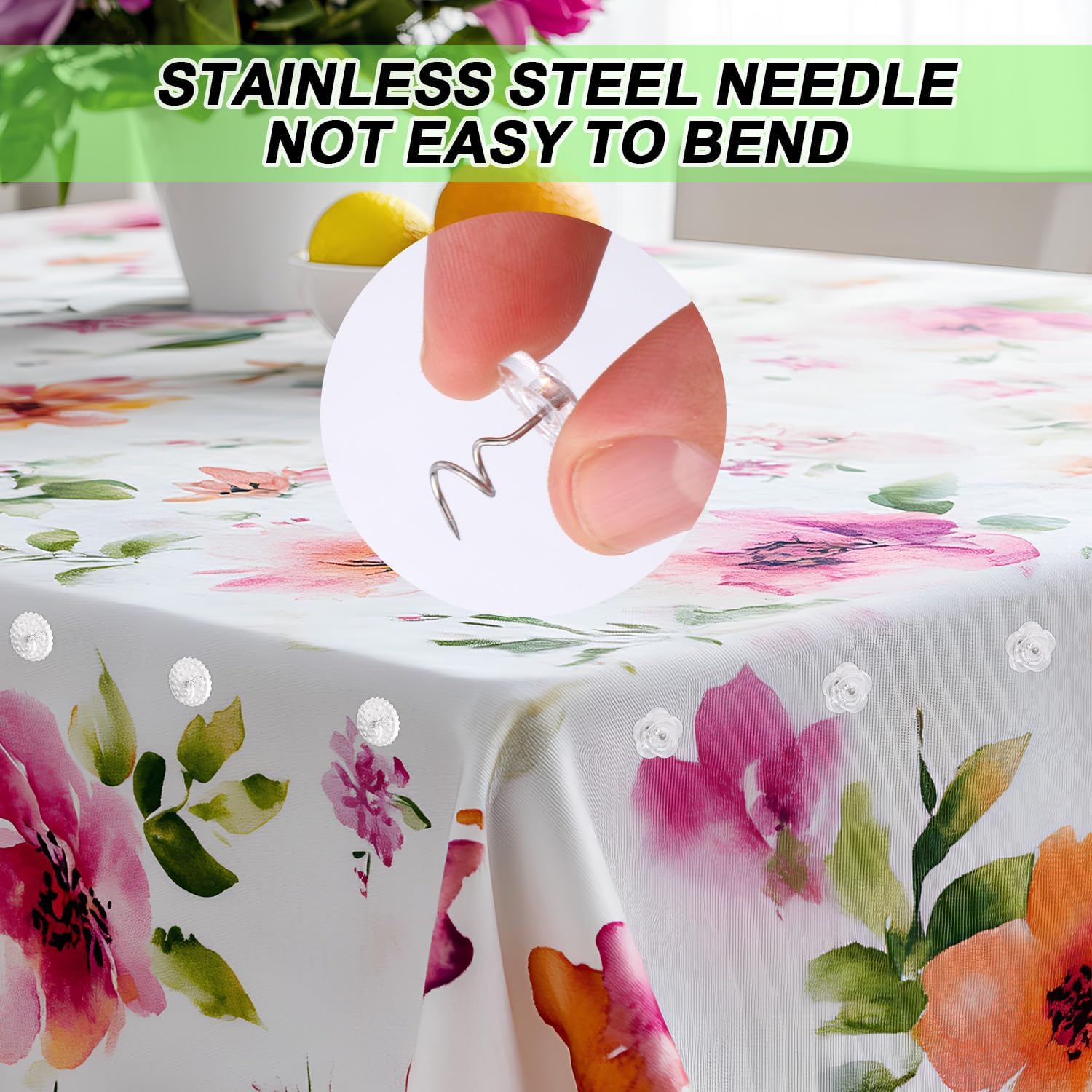 Gosknor 100-Piece Bed Skirt Pins with Unique Clear Heads for Slipcovers and Upholstery