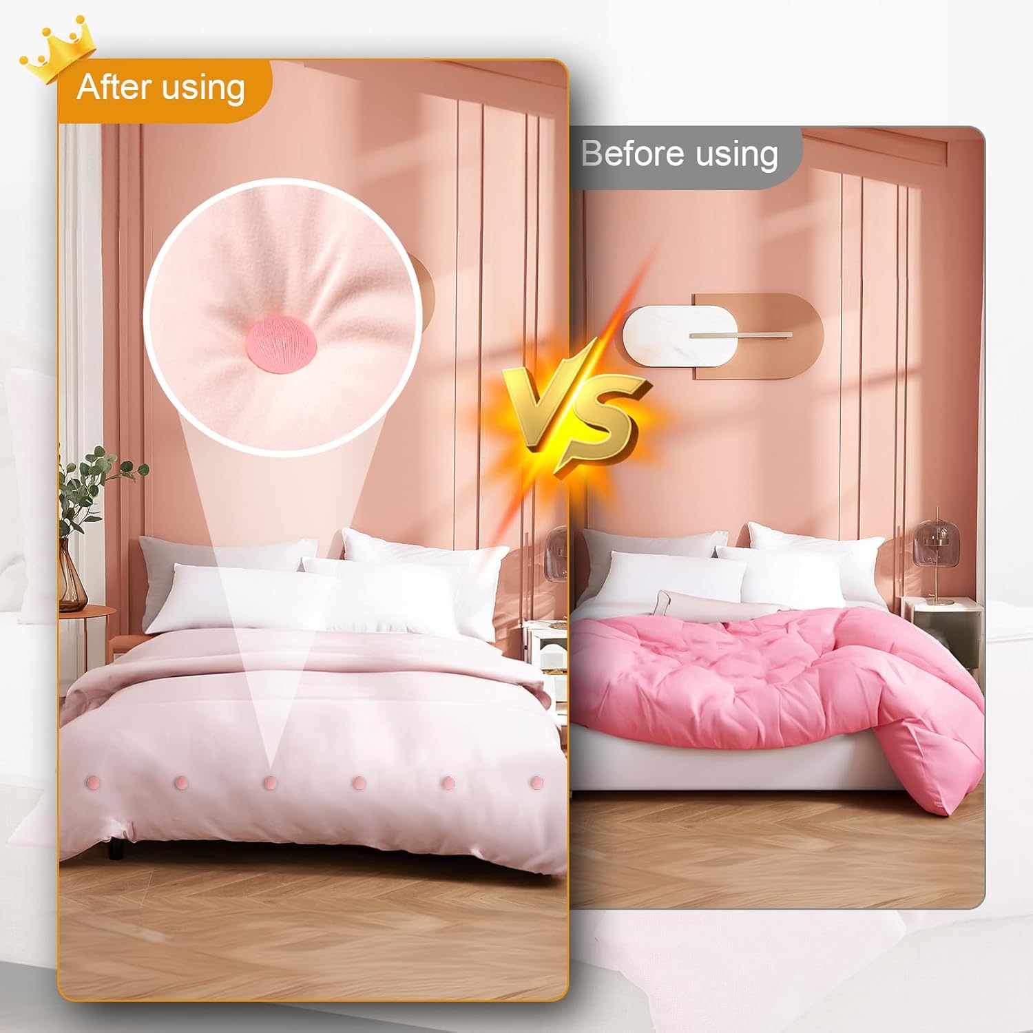 20-Piece Duvet Cover Clips Fastener with 1-Button Lock Durable Easy to Install for Curtains Quilts More