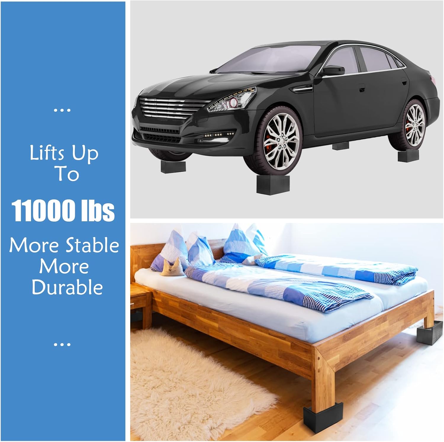Sturdy Bed risers for Large Sleepovers with Extra Storage for Chairs sofas and beds
