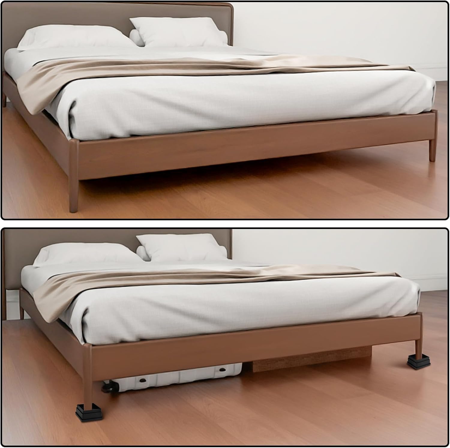 Adjust Your Bed - Stackable Elevation Risers with 4 Positions for Sofa Chair Tables 1-inch Adjustment