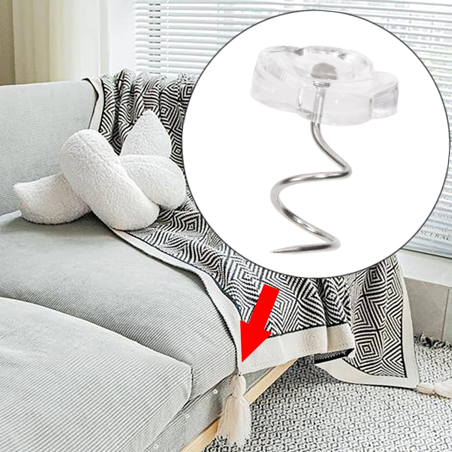 Mini Skater 30-Piece Rose Twist Pins with Metal Heads for Sofa Bed Car Covers