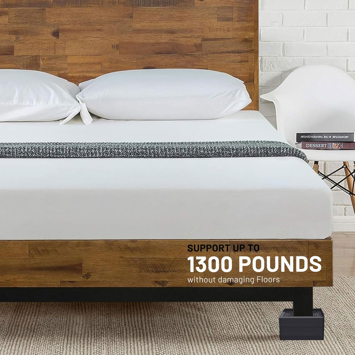 Durable Bed Risers Heavy Duty 3 Inch Stackable L-Shape for Sofa Desk or Couch