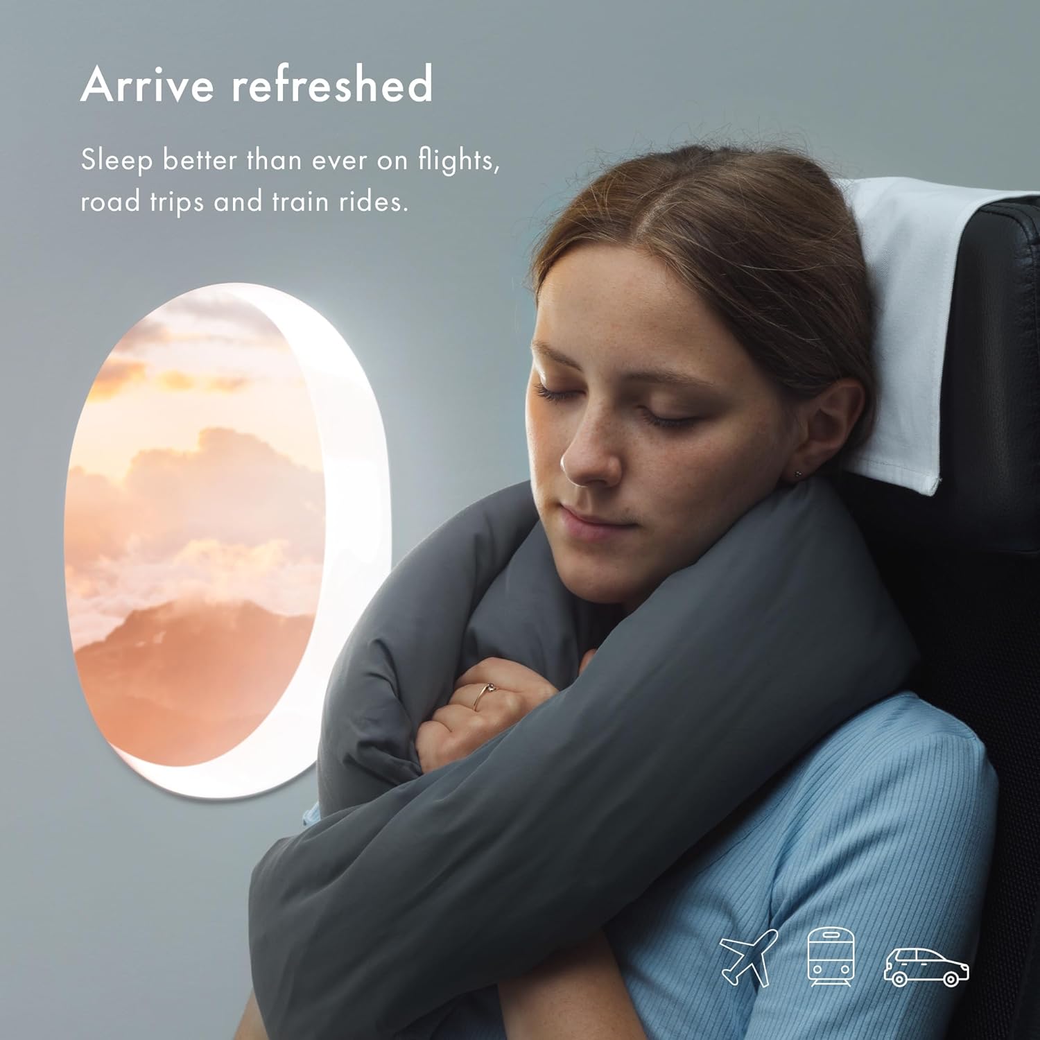 Huzi Infinity Pillow - Travel Neck Support Scarf - 360 Degree Comfort - Machine Washable