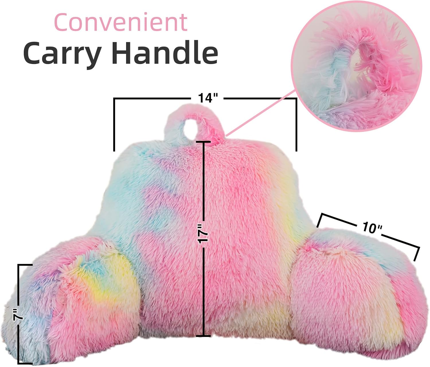 Comfortable Faux Fur Reading Pillow with Adjustable Support for Adults and Kids