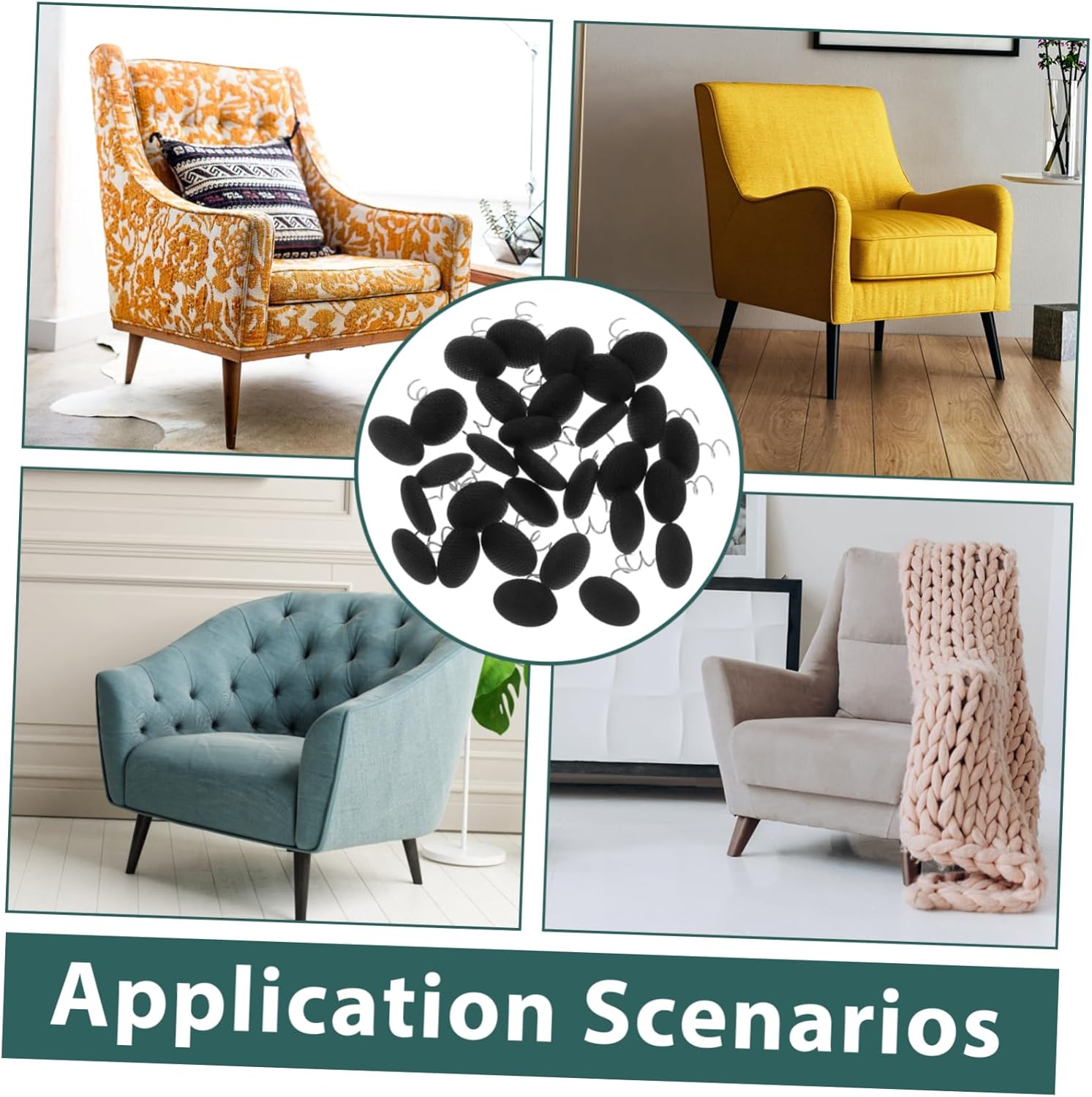 Stainless Steel Bed Skirt Pins VALICLUD 30-Piece Set with Fabric Cover Black Reliable Fastening