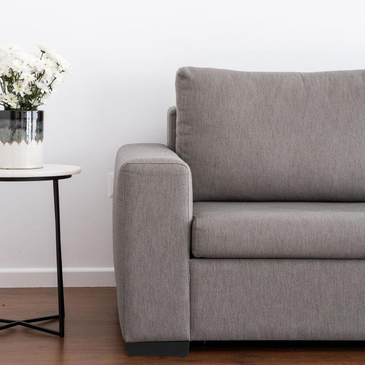 Black Plastic Bed Risers Set of 4 5cm Height Sturdy Support for Sofa Bed or Desk