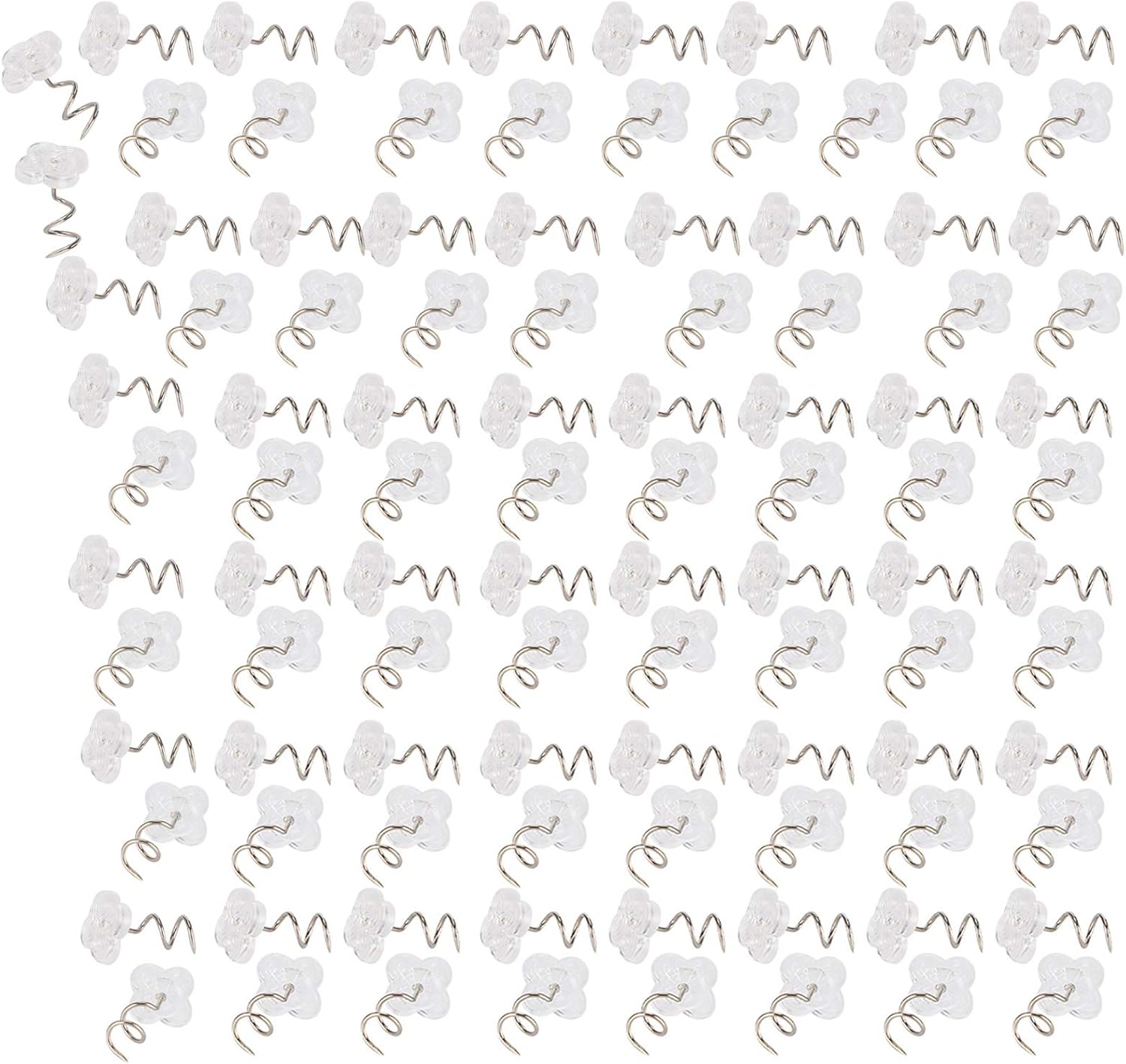 100-Piece Stainless Steel Screw-On Sofa Pins with Concave-Convex Design for Sofa Bedding Bed Skirt and Car Cushions