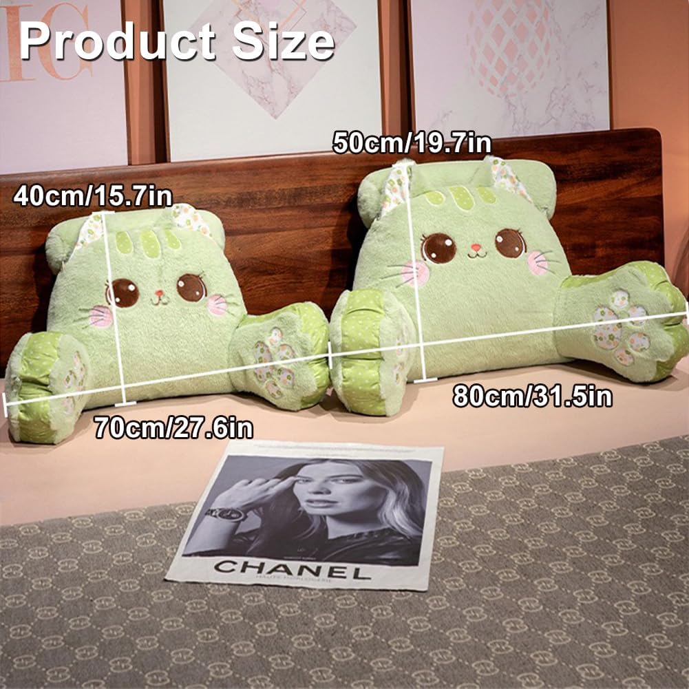 GKWW Cute Cat Companion Reading Pillow Bed Rest Pillow Washable for Cats and Humans