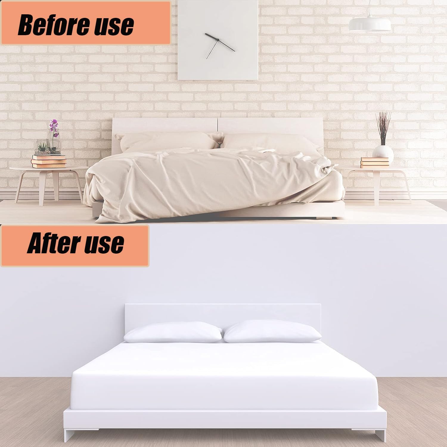 AKOAK White Bed Skirt Pins Durable Bedding Accessories for Bed Skirts and Slipcovers 20 Pack