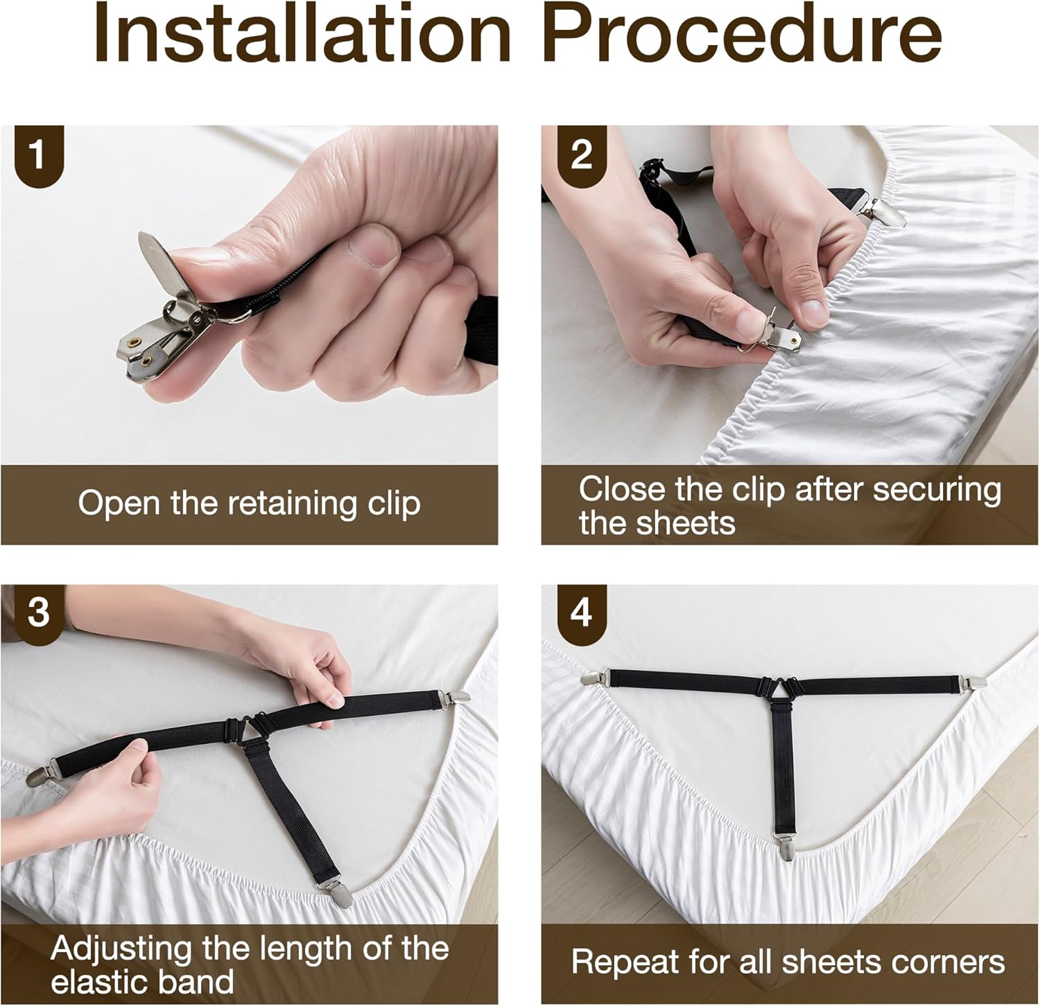 Jellymoni Bed Sheet Straps Easy to Install Durable Fasteners for a Cozy Sleep