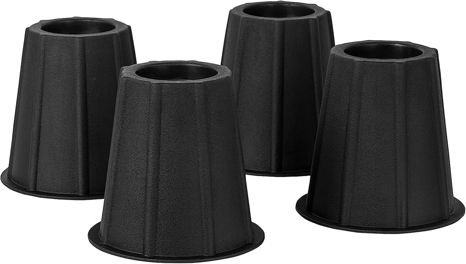 Home It 5-6 inch Super Quality Bed Risers Round Furniture Risers for Sofa Stackable Great for College Dorms 4-Pack Black