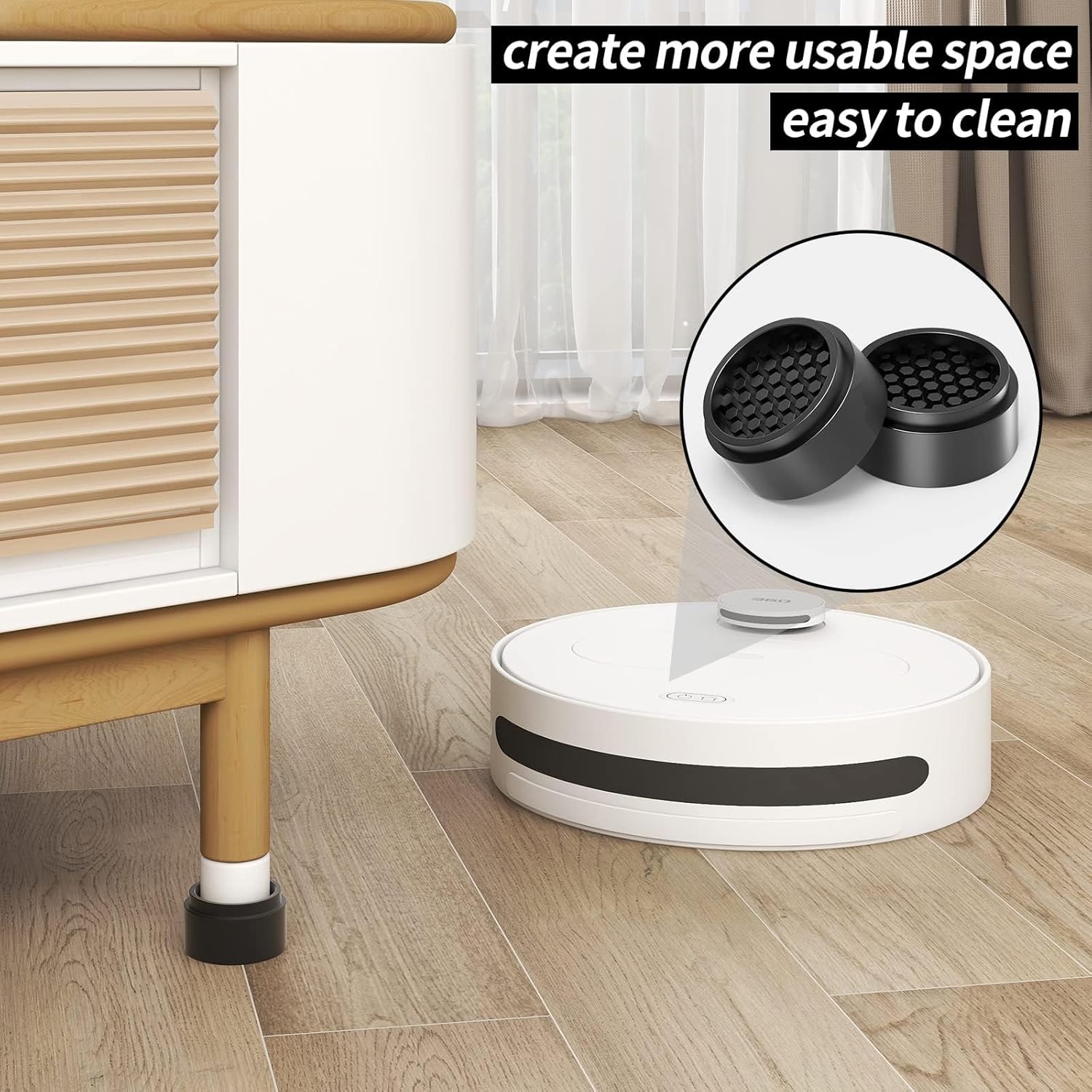 Ezprotekt 1-inch Stackable Bed Risers Anti-Slip for Sofa Table and Chair