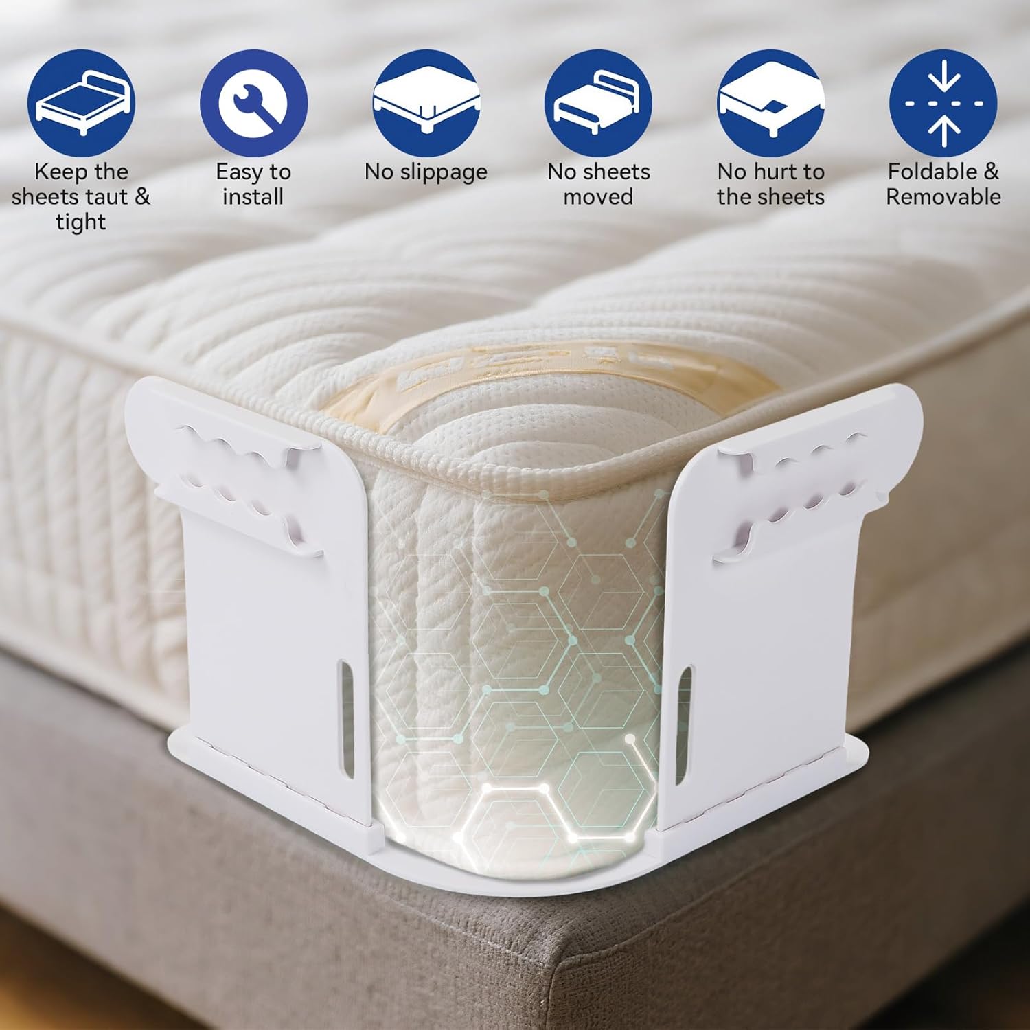 Fits Mattress Sheets Easy Install Keeps Sheets Tight Set of 4 - Ninonly Bed Sheet Holder