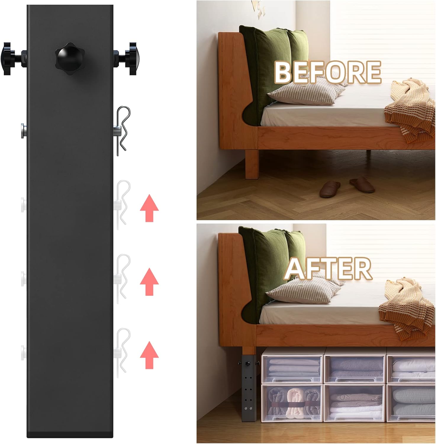 IREN introducer 4 Pack Super Heavy Carbon Steel Bed Risers Adjustable to 325181112 inches