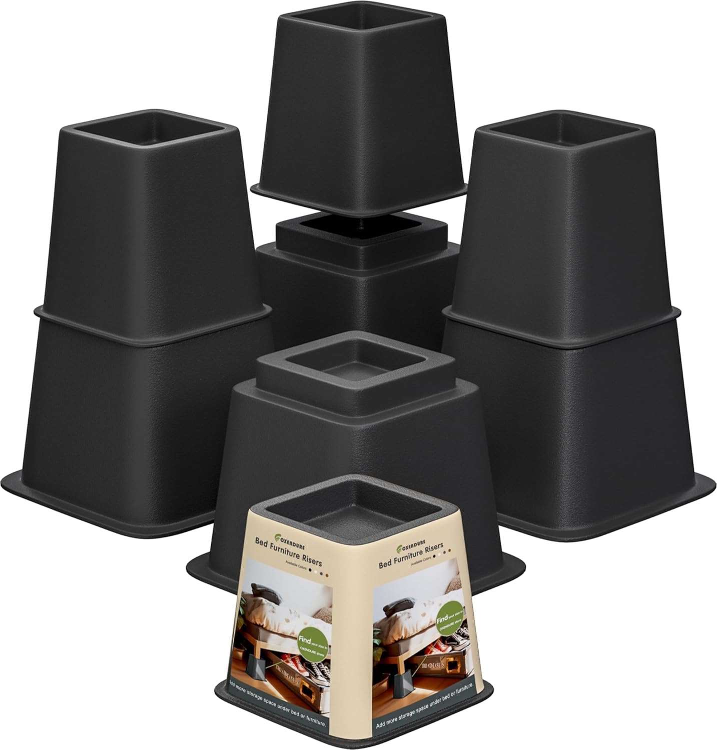 Sturdy Bed Riser Stackable 4-9 inches - Durable and Space-Saving for Your