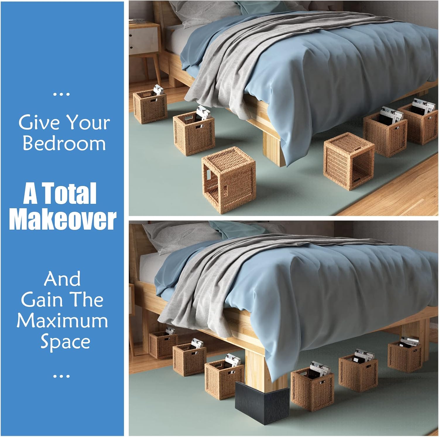 Sturdy Bed risers for Large Sleepovers with Extra Storage for Chairs sofas and beds