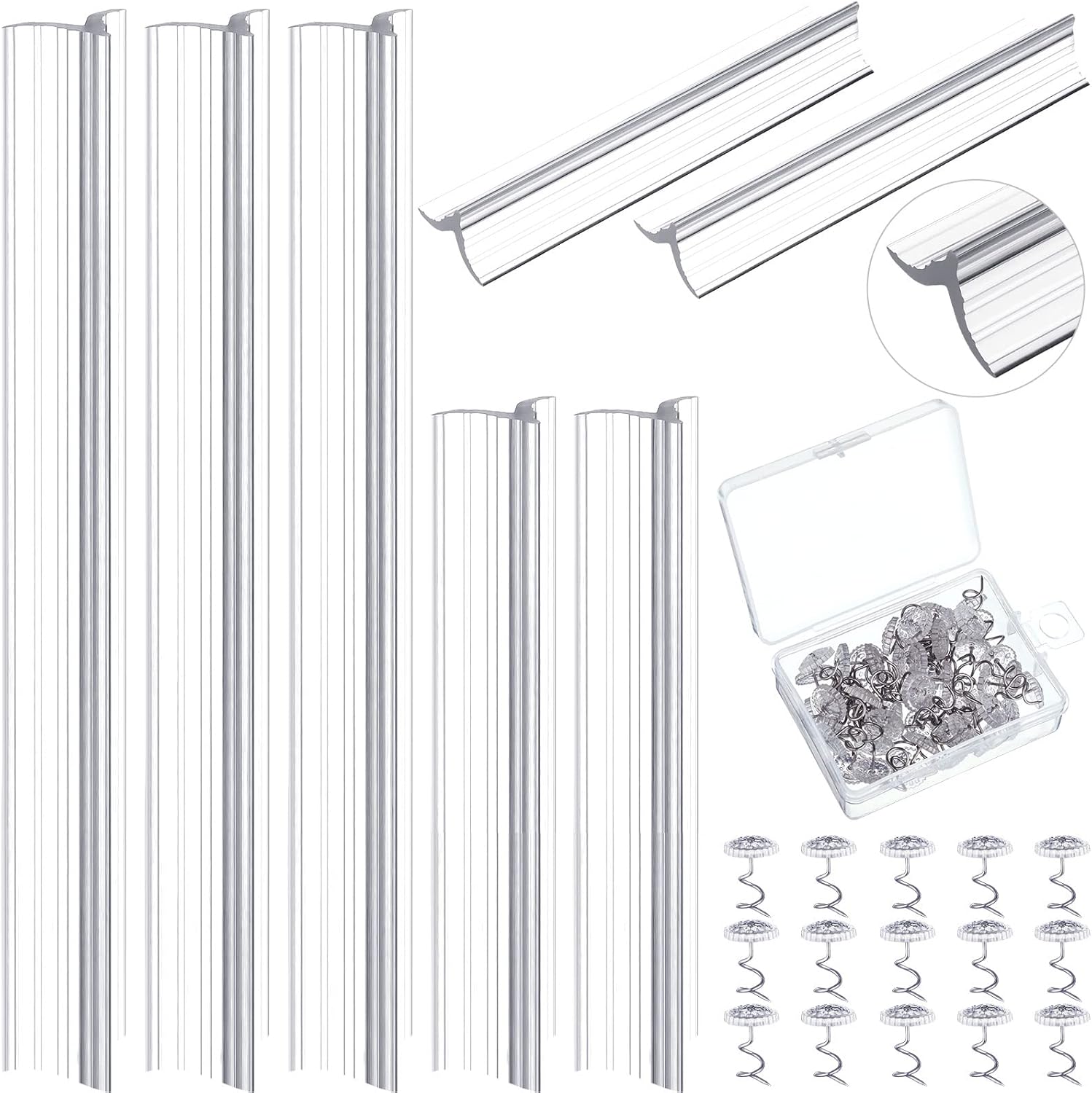 55-Piece Slipcover Set for Sofa Sectional Bed - Tuck Grips Dust Ruffle Pins Decorative Sofa Covers