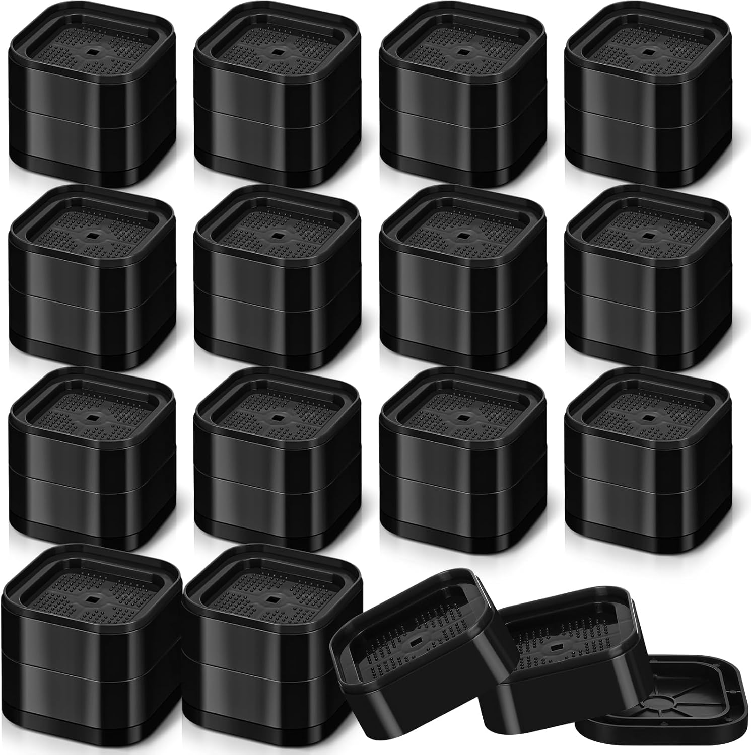 16-Piece Stackable Bed Risers - Heavy Duty Space-Saving Elevate 22in 2 Colors