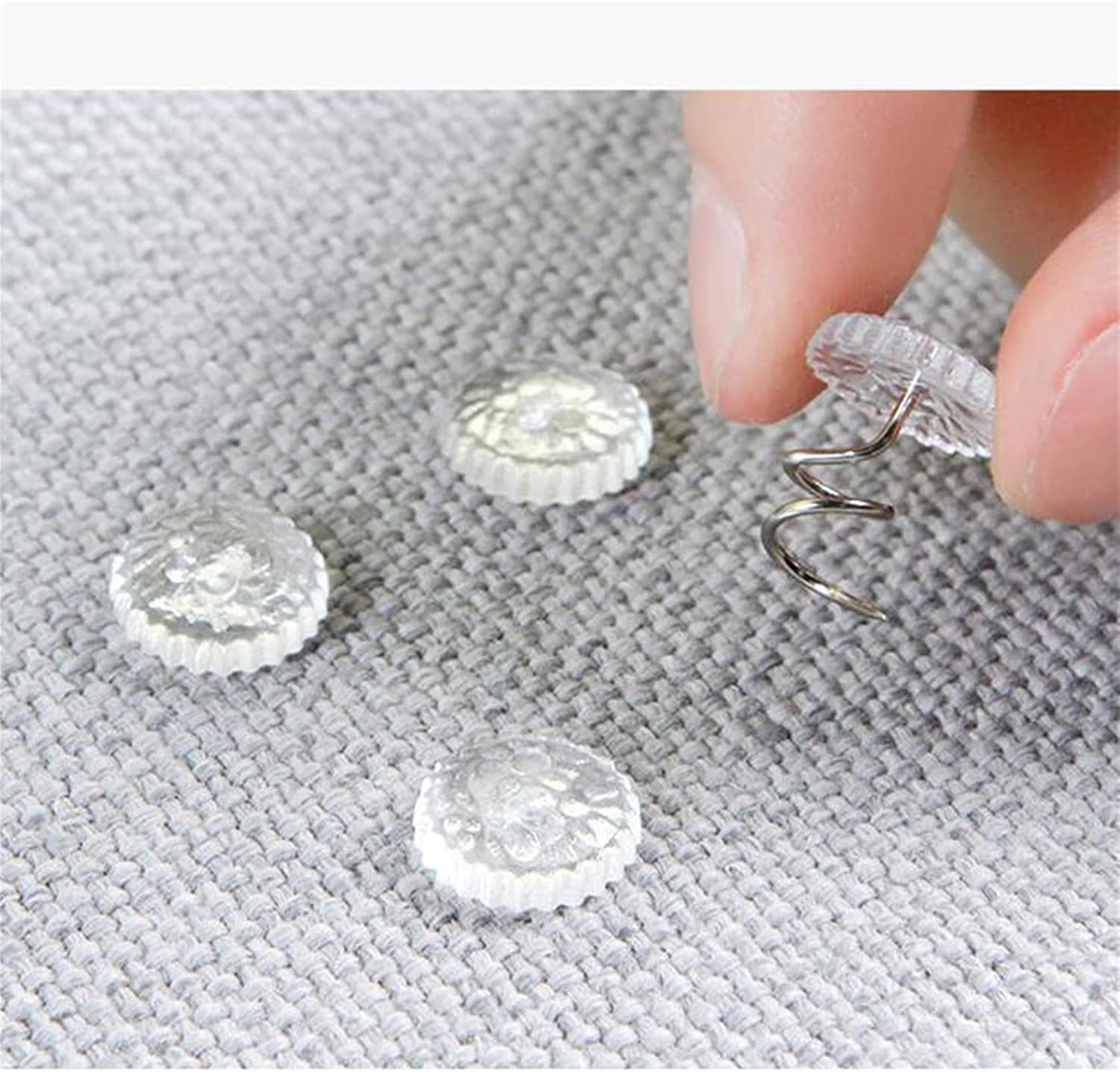 Clear Heads Twist Pins Plastic Head Upholstery Pin for Slipcovers and Bedskirts 20 Pieces