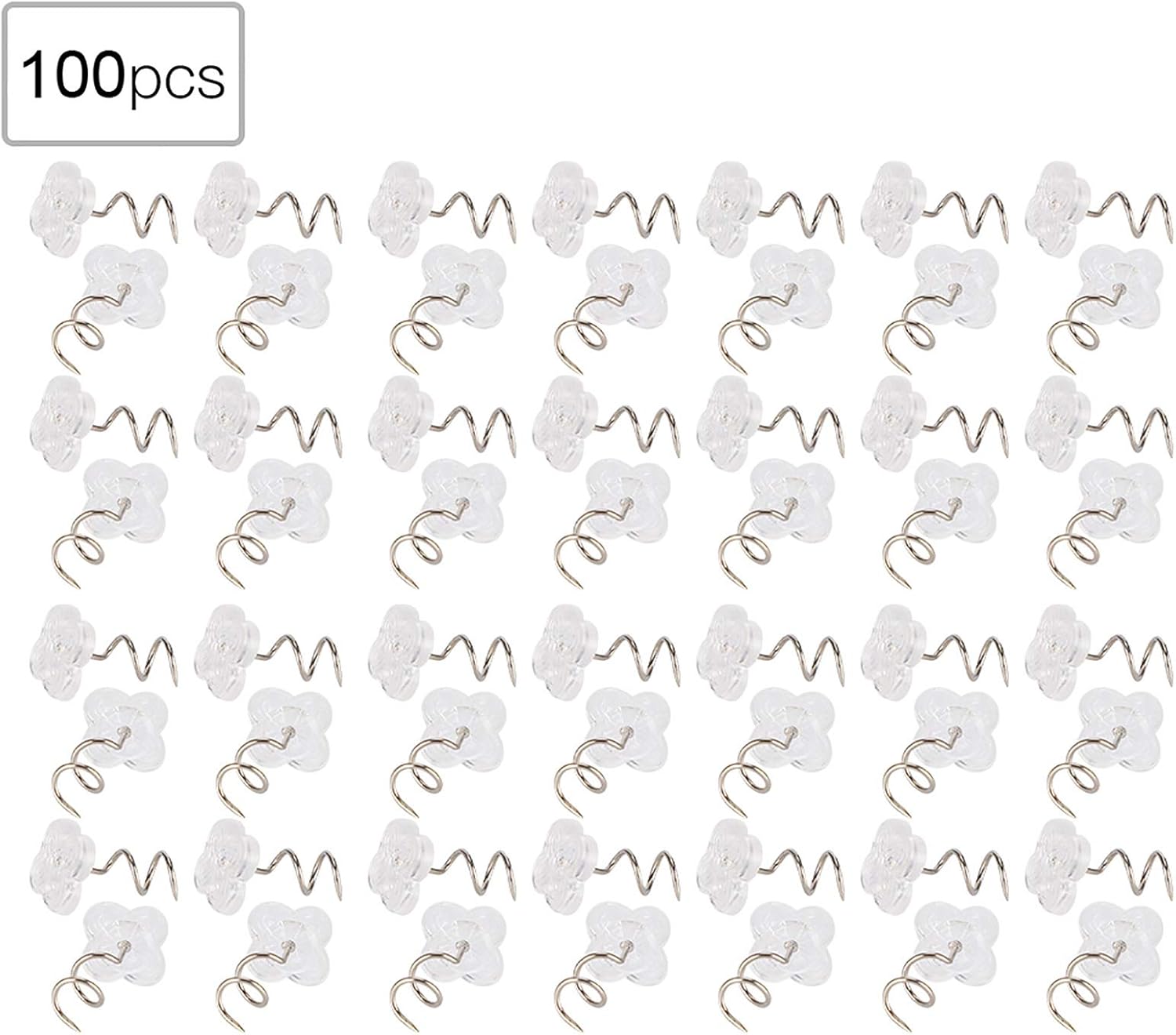 100-Piece Stainless Steel Screw-On Sofa Pins with Concave-Convex Design for Sofa Bedding Bed Skirt and Car Cushions