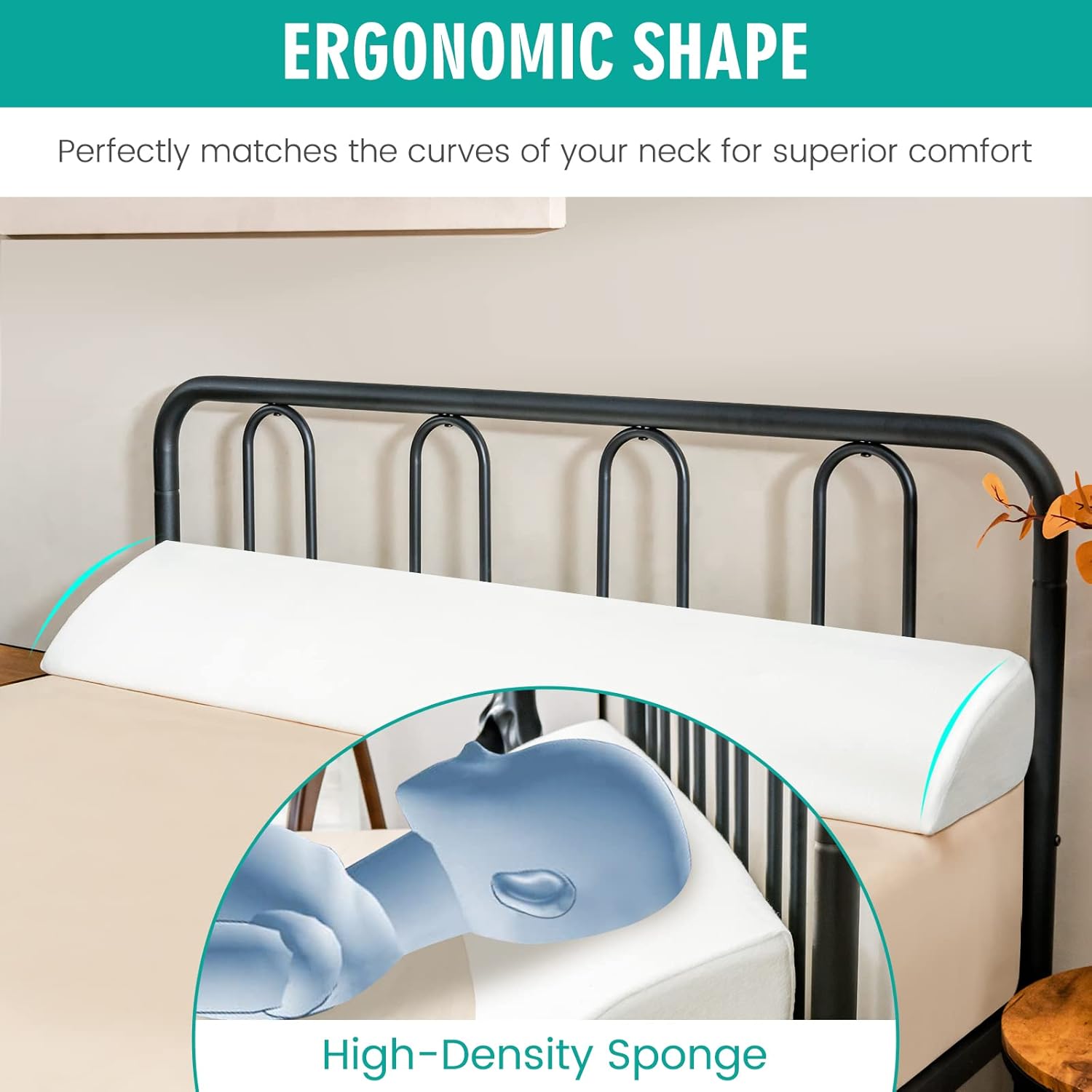 Go flame Expandable Bed Gap Filler Full Size Headboard Pillow for reading sleeping 7 Max Gap